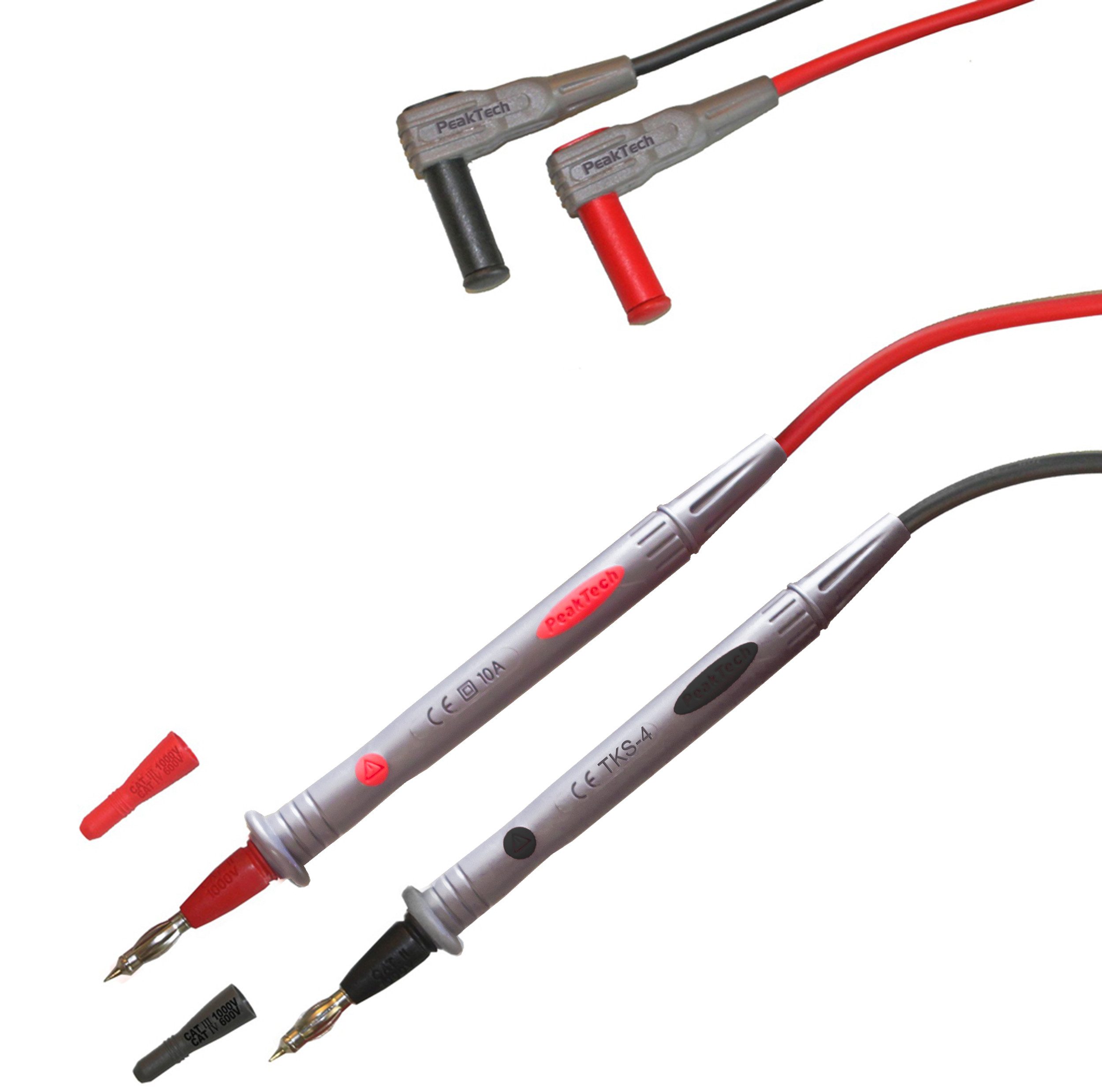 PeakTech Multimeter Messleitungssatz mit 4 mm Federkontakt Prüfspitze