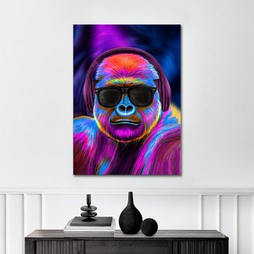 ArtMind XXL-Wandbild Lila Gorilla, Premium Wandbilder als Poster & gerahmte Leinwand in 4 Größen, Wall Art, Bild, Canva