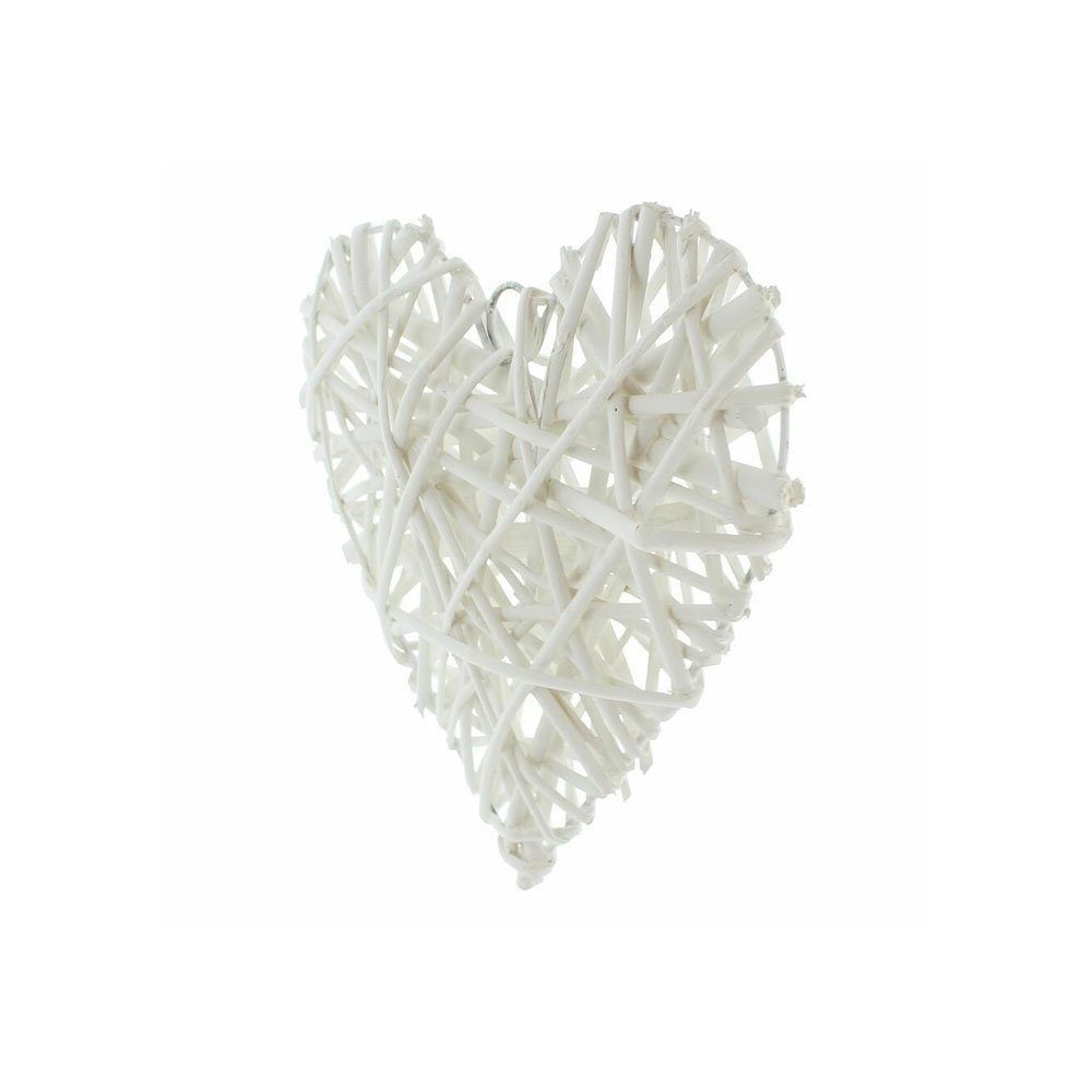 Home-trends24.de Dekohänger Herz Weide Hänger 2er Set weiß Fenster Deko Muttertag Valentinstag