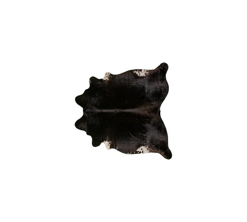 daslagerhaus living Fellteppich Stierfell schwarz ca 2-3 qm, Höhe: 0,2 mm