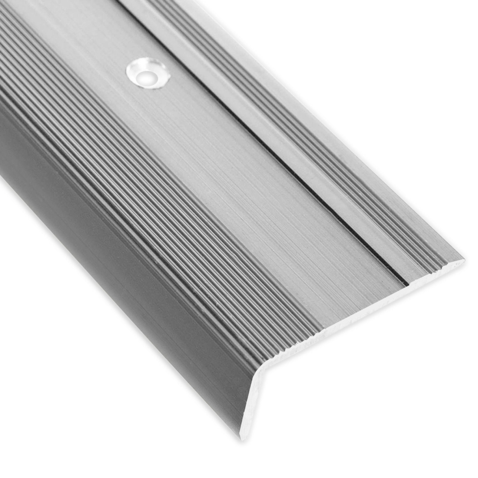 Floordirekt Treppenkantenprofil Glory Silber, 3 Größen, Stufenkantenprofil, L-Form