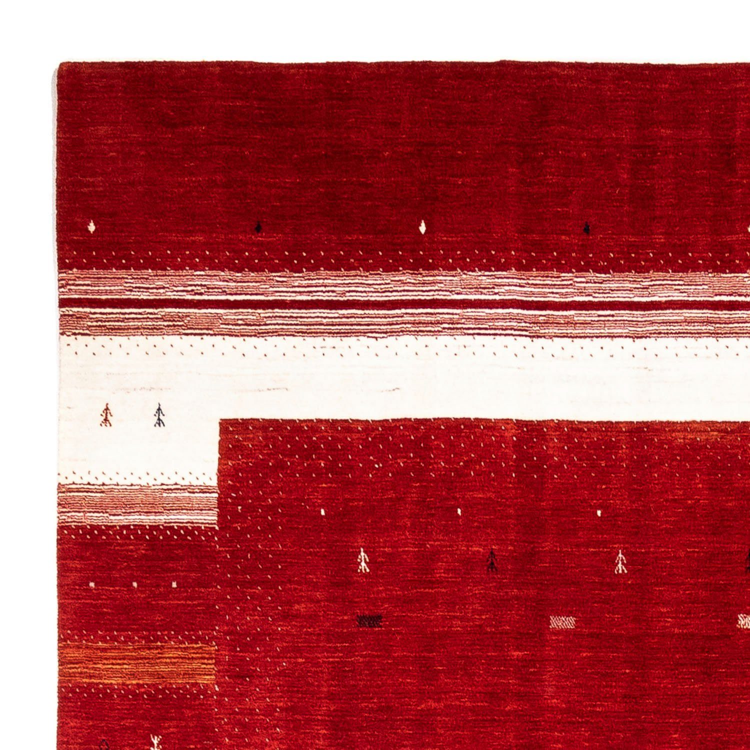 morgenland, cm, Höhe: Loribaft mit Wollteppich 18 x Unikat 350 247 mm, Rosso Minimal rechteckig, Zertifikat