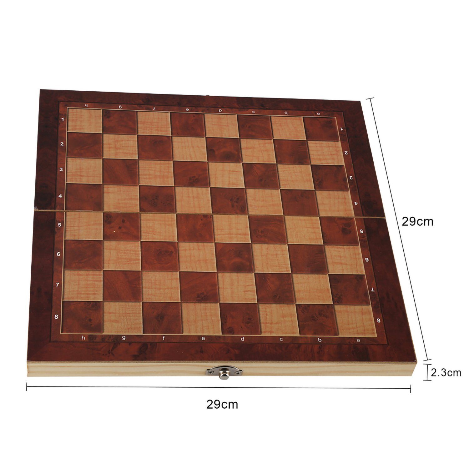 Spiel, PROFI Holzbox Lospitch Schachtisch Schach Schachspiel Backgammon 29x29CM