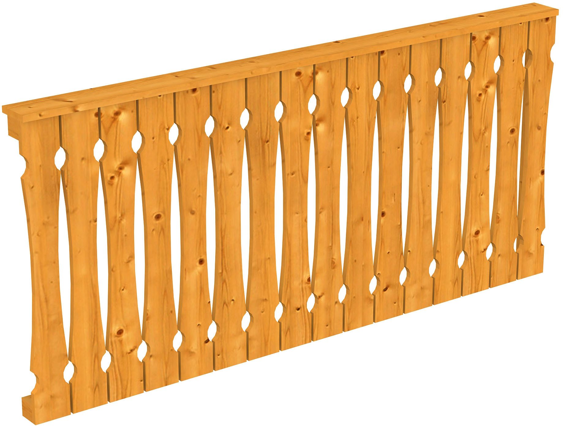 Skanholz Brüstungsgeländer Balkonschalung, 205 cm Länge, 96 cm Höhe, für die Seite