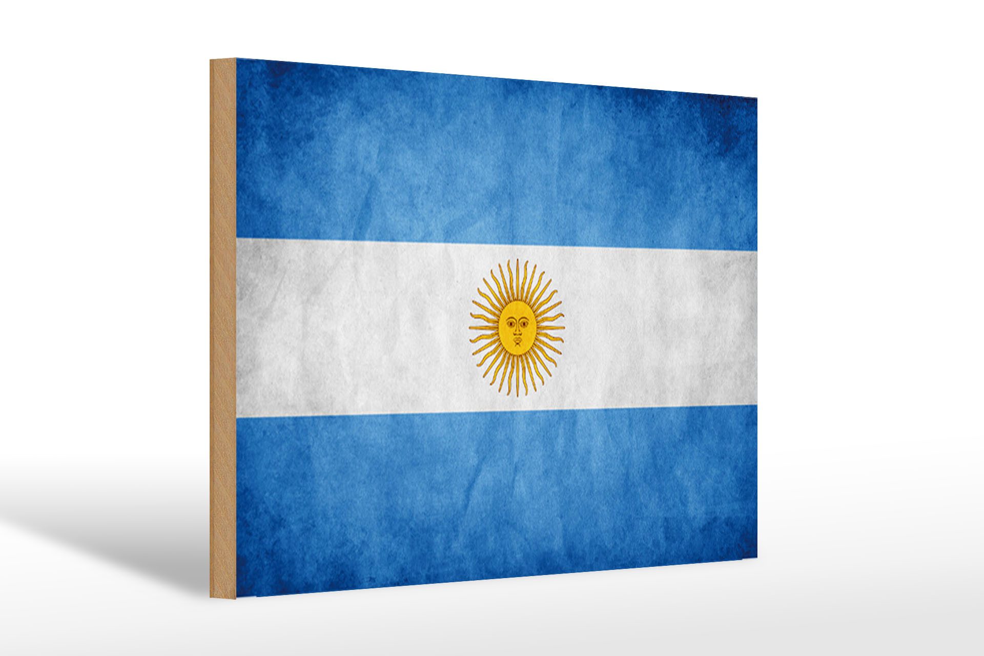 Femer GmbH Holzbild Flagge 30x20cm Argentinien Fahne, Flaggen (1 St), Glatte Holzfaserplatte (MDF), vorn beschichtet