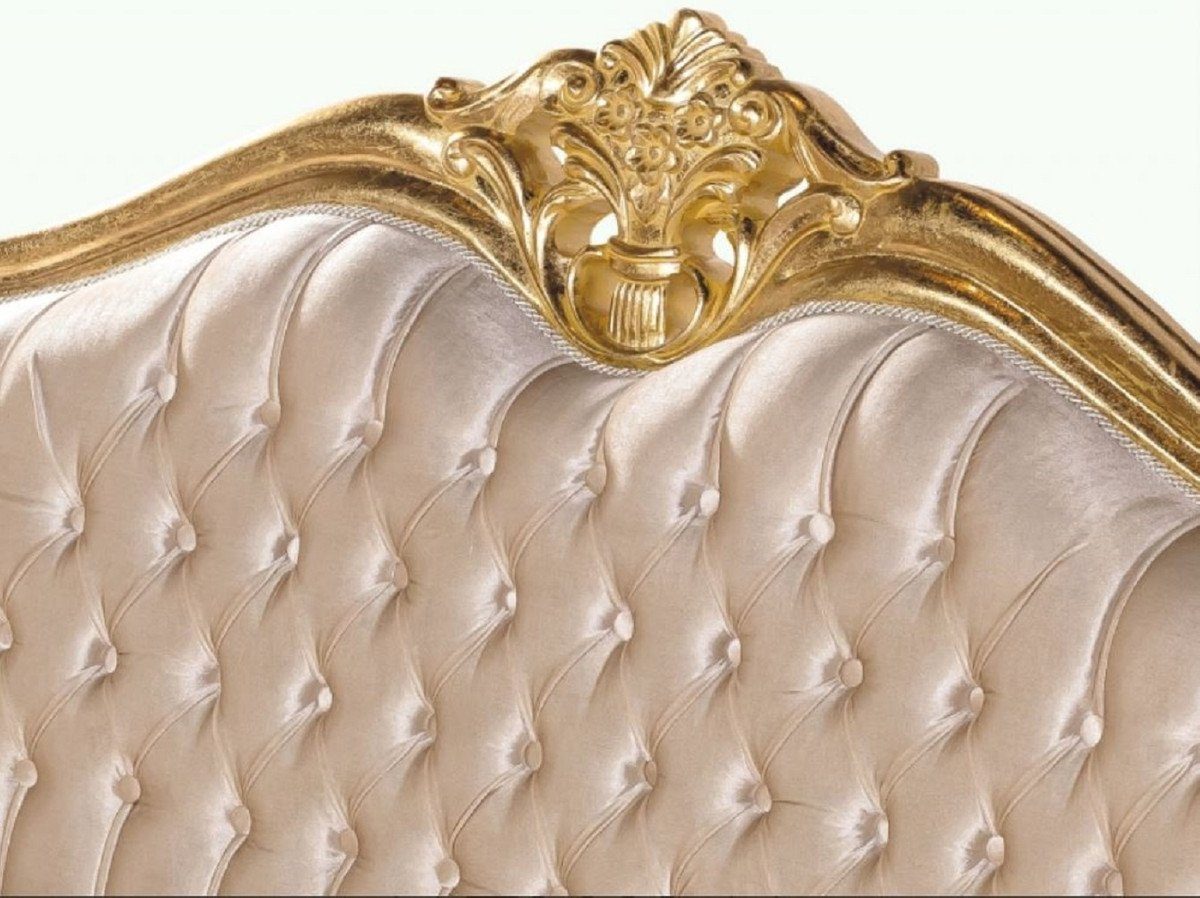 Casa Padrino / & Sofa Barock Muster - Gold - Sofa Sofa Wohnzimmer - Wohnzimmer Prunkvoll Edel Möbel Barock Luxus Prunkvolles Beige mit