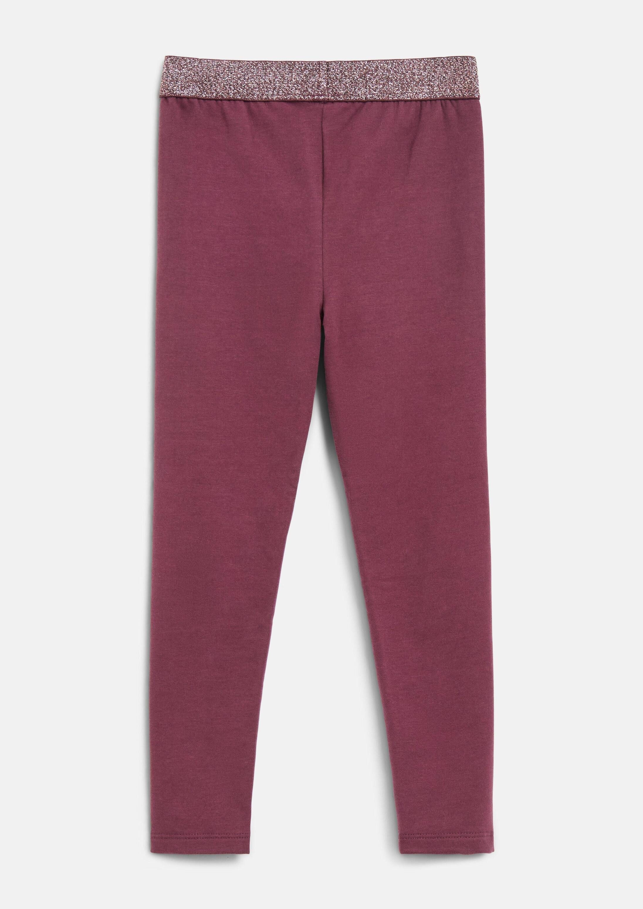 s.Oliver Leggings Leggings Kuschelige Ankle-Leggings mit Glitzerbund – Bild 2 von 4