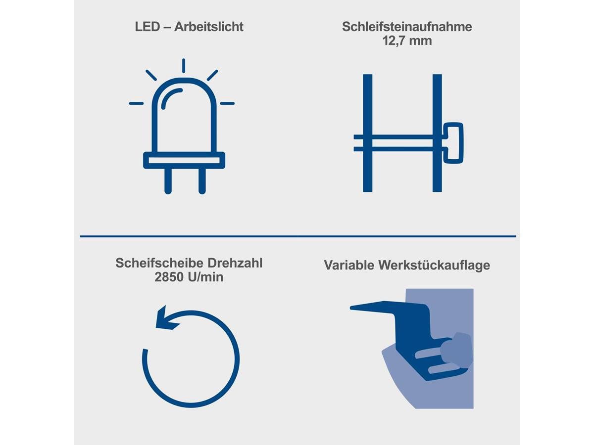 Scheppach Band-Tellerschleifer BGS700, 936 m/min, (1 tlg), 370 W Induktionsmotor, Ø 150 mm Schleifscheibe