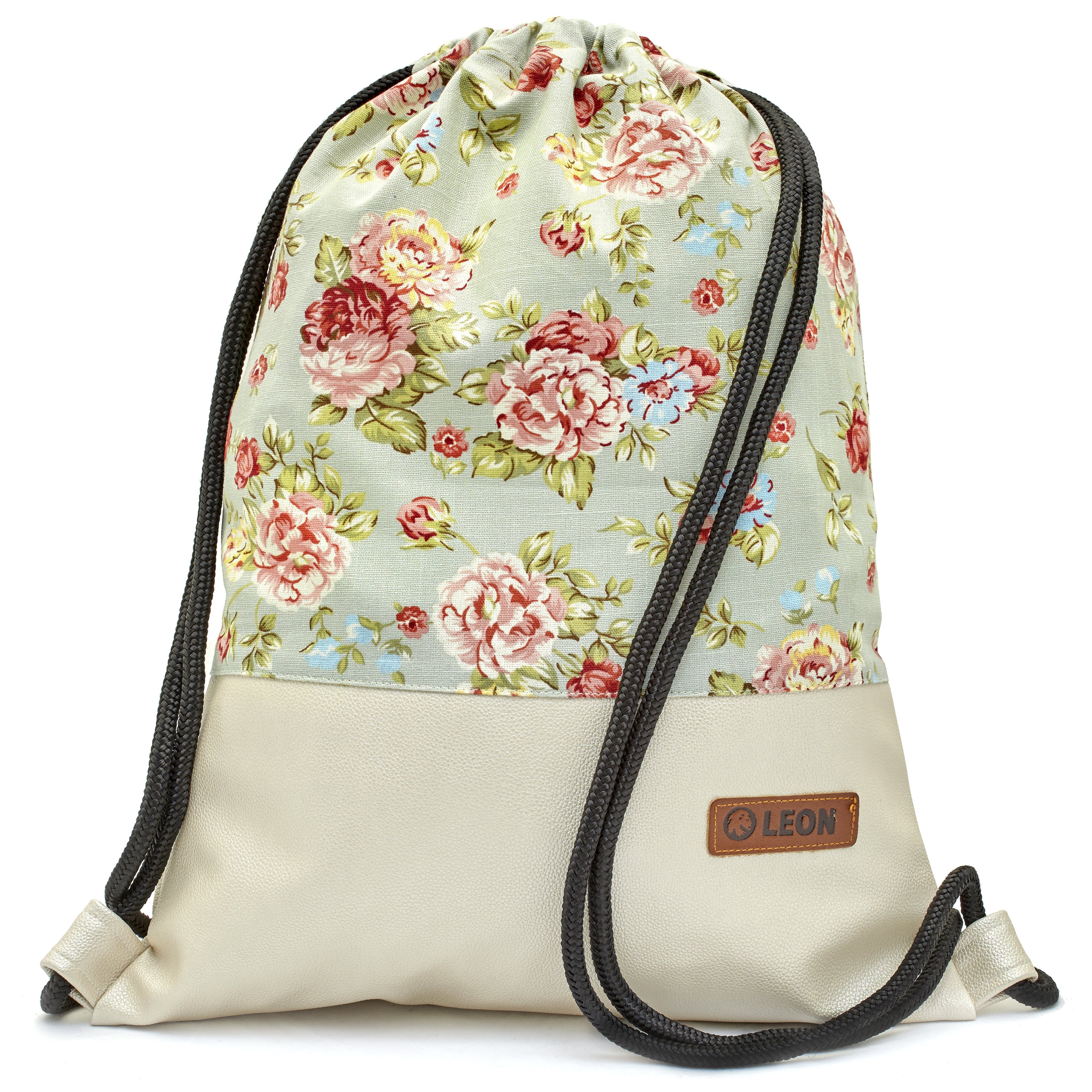 By Bers Turnbeutel Leon By Bers Turnbeutel Beutelrucksack Freizeitrucksack (Tagesrucksack für Strand Sport Festival Freizeit Alltag Einkauf aus Baumwolle Innentasche Schlüsselband), hohe Nachhaltigkeit durch aufwendige Handarbeit mit bester Baumwolle
