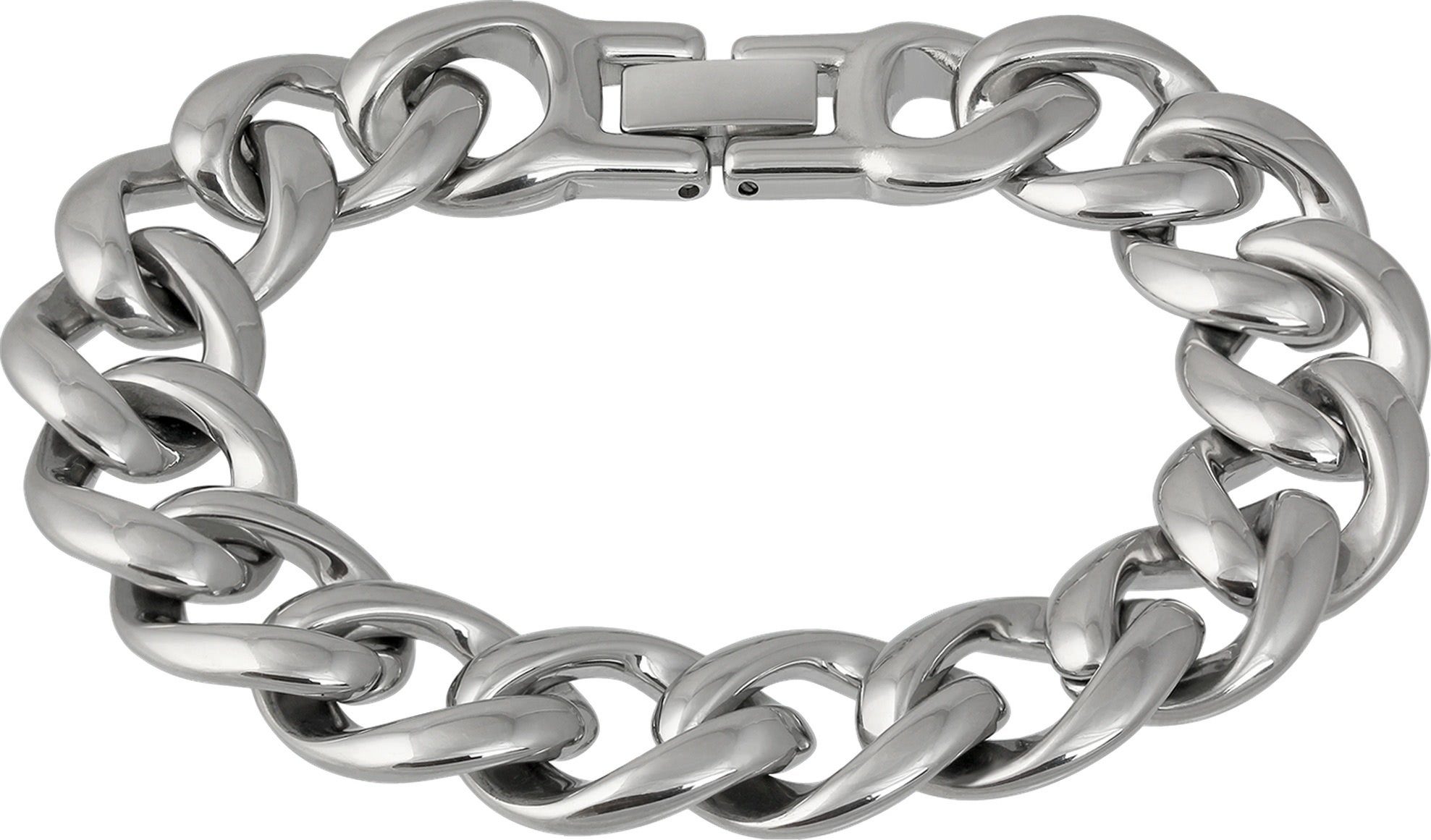 Amello Edelstahlarmband Amello Panzer Armband silber (Armband), Armbänder für Damen Edelstahl (Stainless Steel)