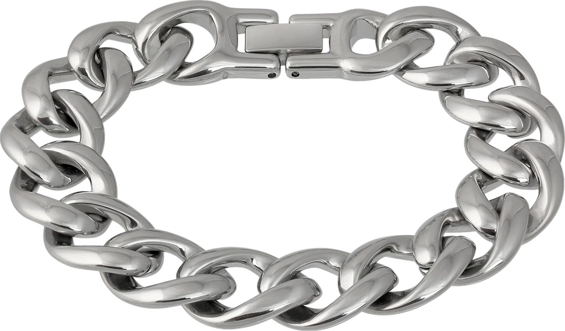 Edelstahlarmband Amello Panzer Armband silber