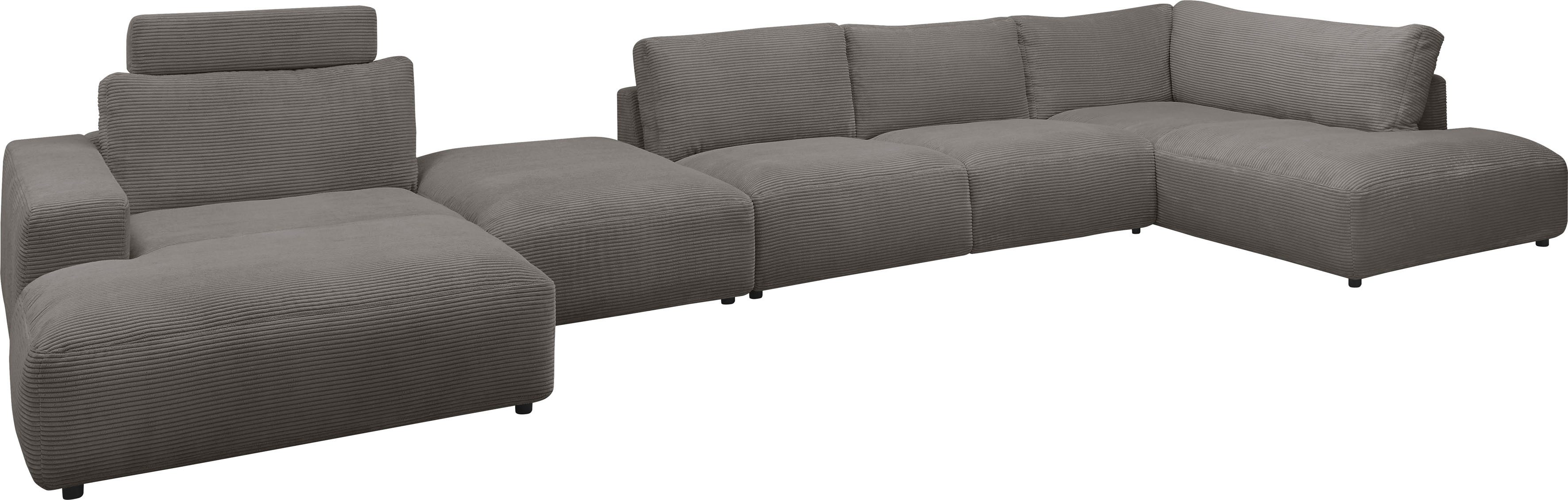 Musterring Wohnlandschaft Lucia U-Form, Cord-Bezug, inklusive Kopfstütze, Gesamtbreite 524 cm
