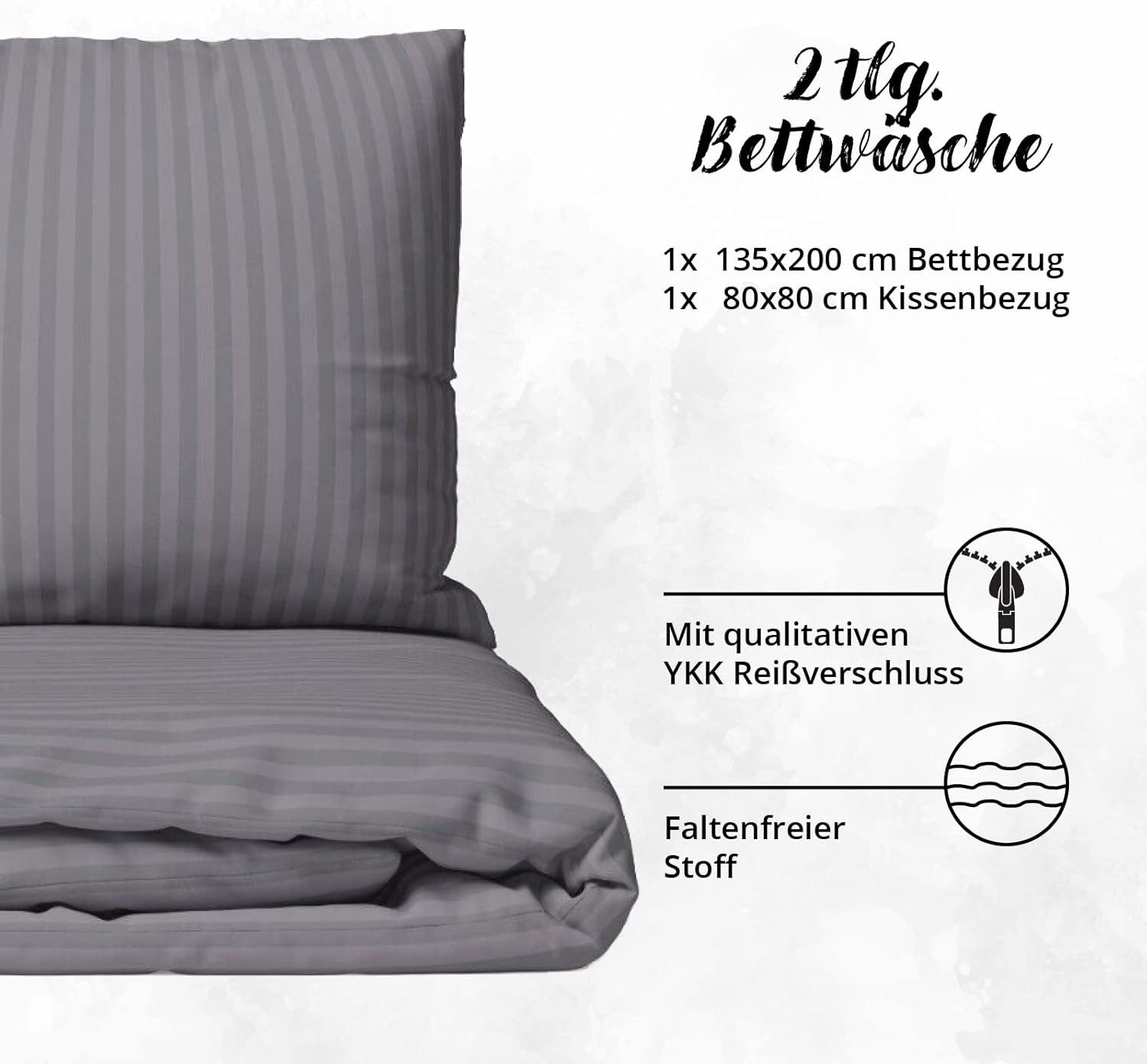 TRENDBUY24 Bettwäsche Bettwäsche Damast Bettwäsche gestreift Hotelbettwäsch günstig online kaufen