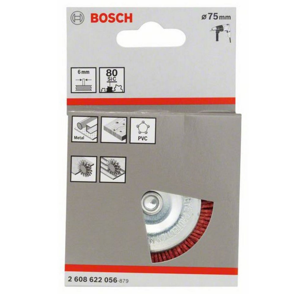 Thumbnail - BOSCH Schleifaufsatz Scheibenbürste, Nylonborsten, 75 mm, 1 mm, 8 mm