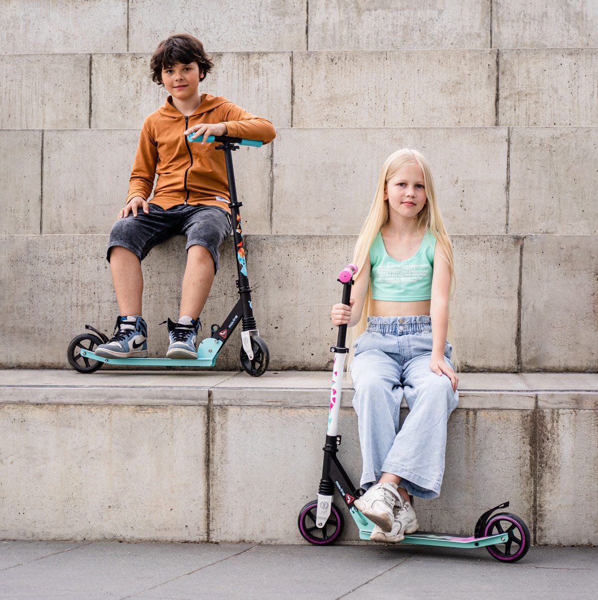 Movino Cityroller Kinderroller MOVINO VIBE Leicht 2,9kg Klappbar 145mm Rollen