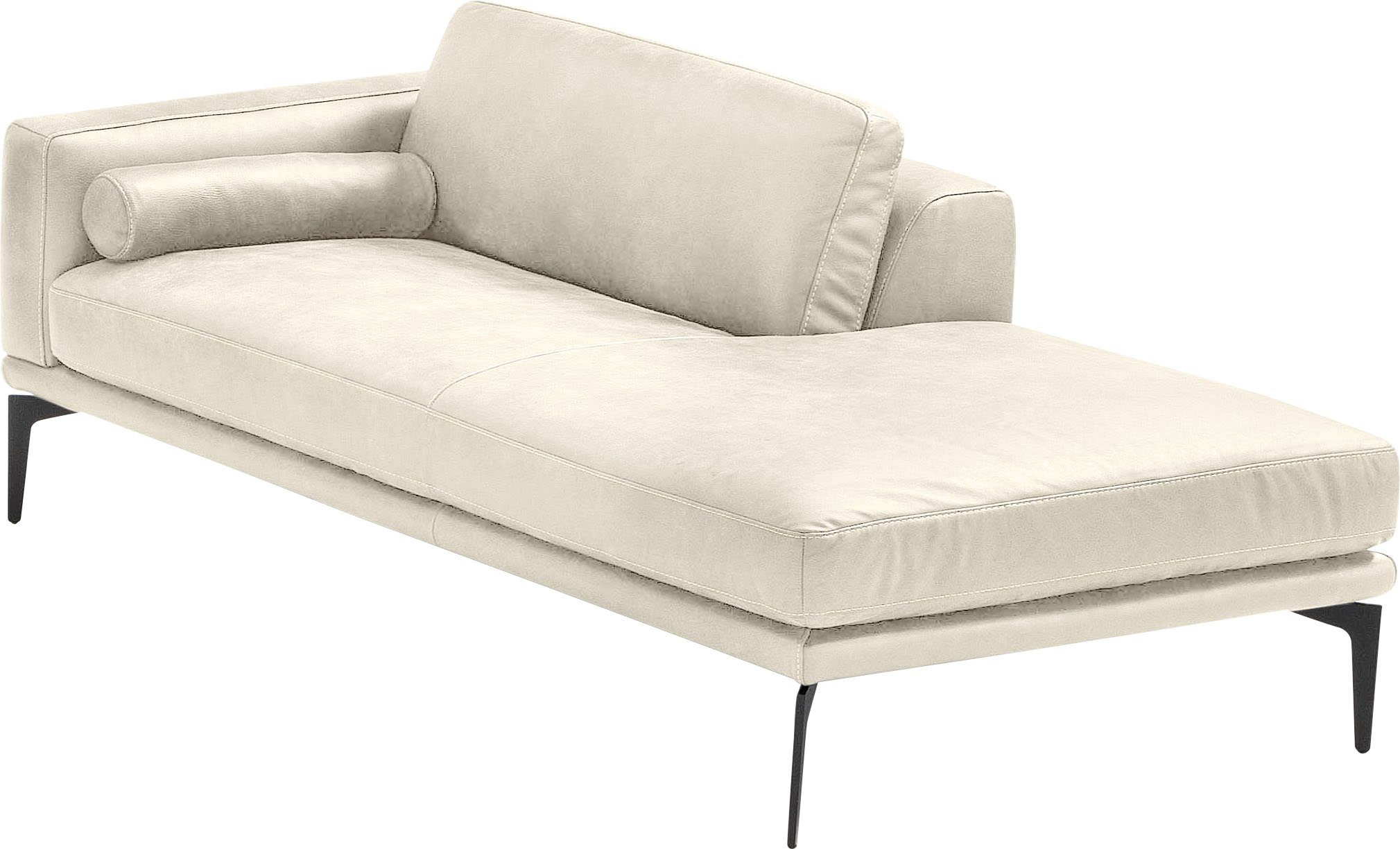 Egoitaliano Ottomane Masu, Design trifft super Sitzkomfort, mit toller Detailverarbeitung, Rückenkissen und Armteilrolle für mehr Komfort, mit Metallfüßen