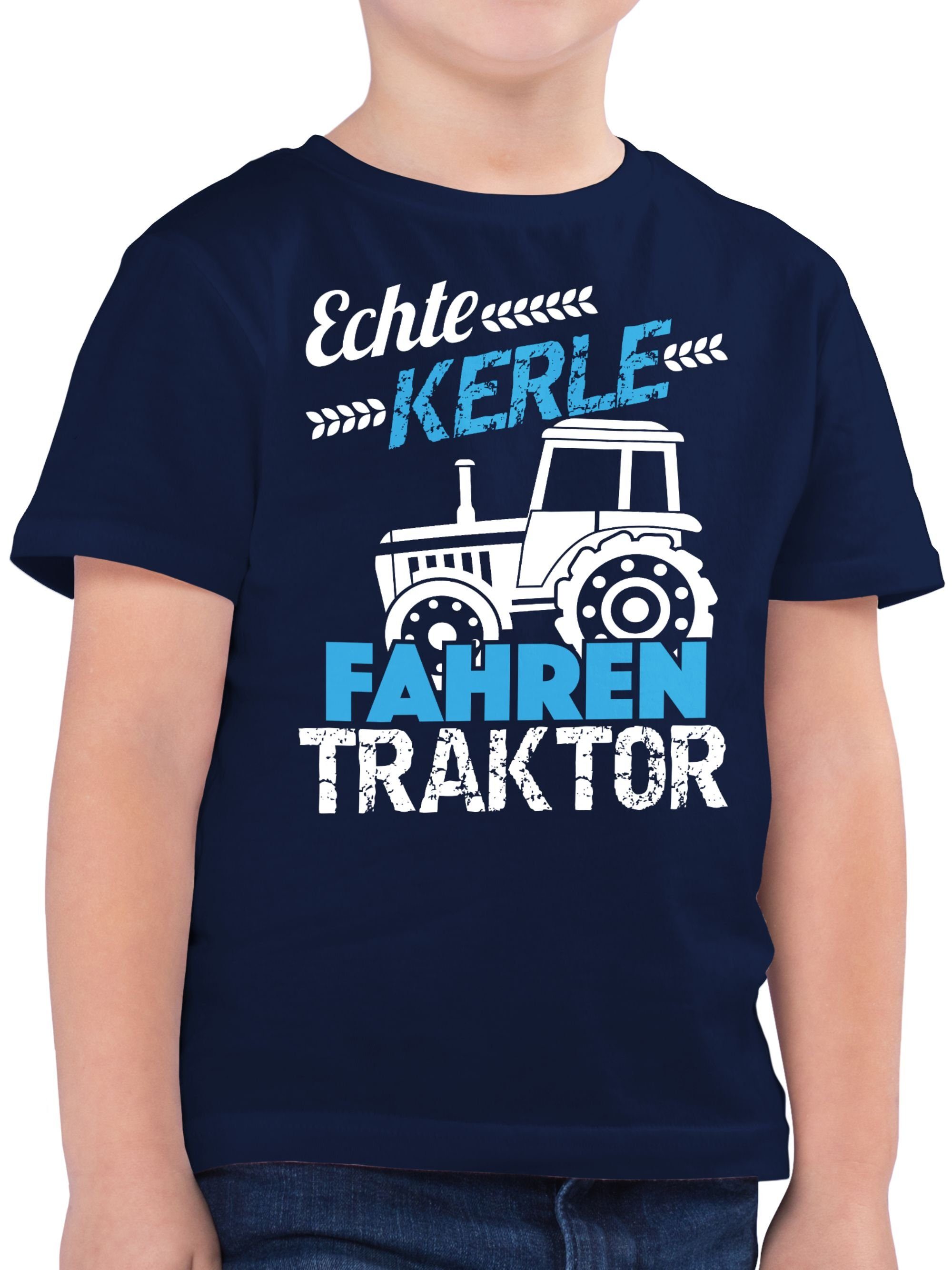 Shirtracer 01 Echte T-Shirt Traktor Kerle fahren Traktor Dunkelblau