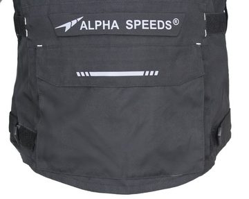 Alpha Speeds Motorradjacke Herren Motorrad Textil Jacke Biker wasserdicht Jacke mit Protektoren Sport, Innenjacke ist trennbar: All Season, Weiß