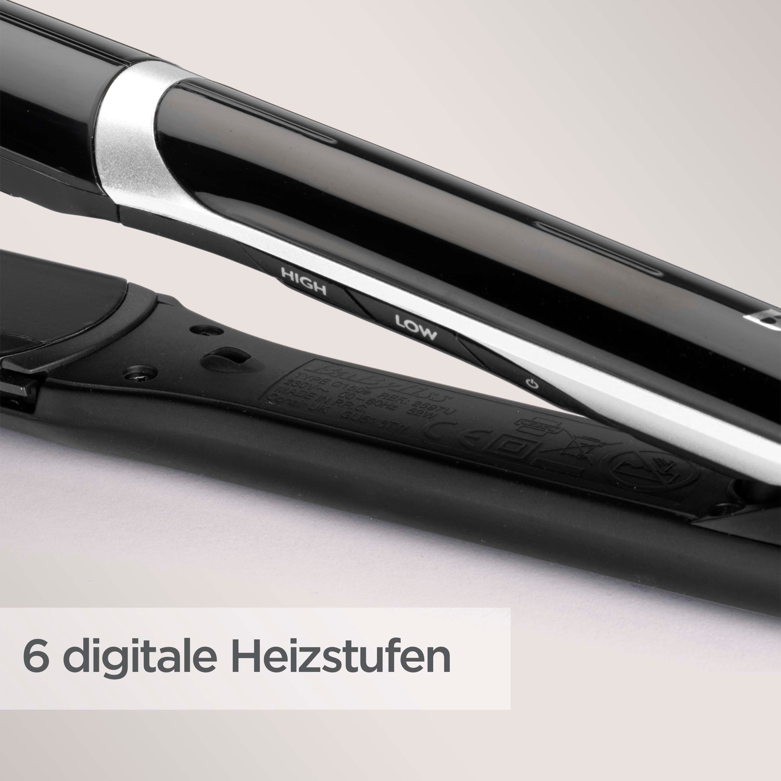 BaByliss Glätteisen BaByliss Sleek Control Wide Glätteisen extra breit, Keramik, ST397E, Ionen-Technologie, 6 Temperaturstufen 140–235 °C, abnehmbarer Kamm