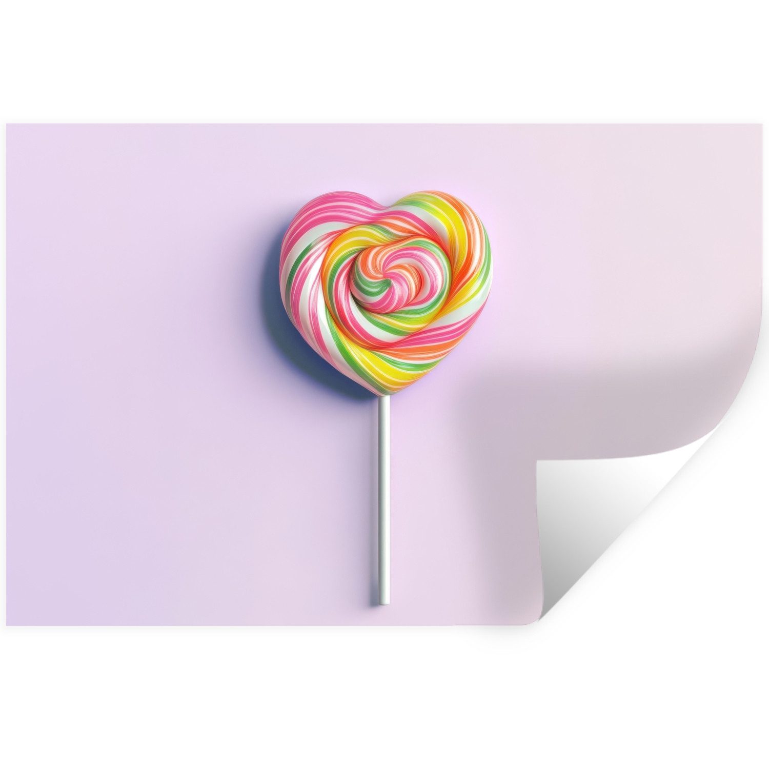 MuchoWow Wandsticker Herz - Lutscher - Bonbon (1 St), Wanddeko, Aufkleber, Wandtattoo, 120x80 cm