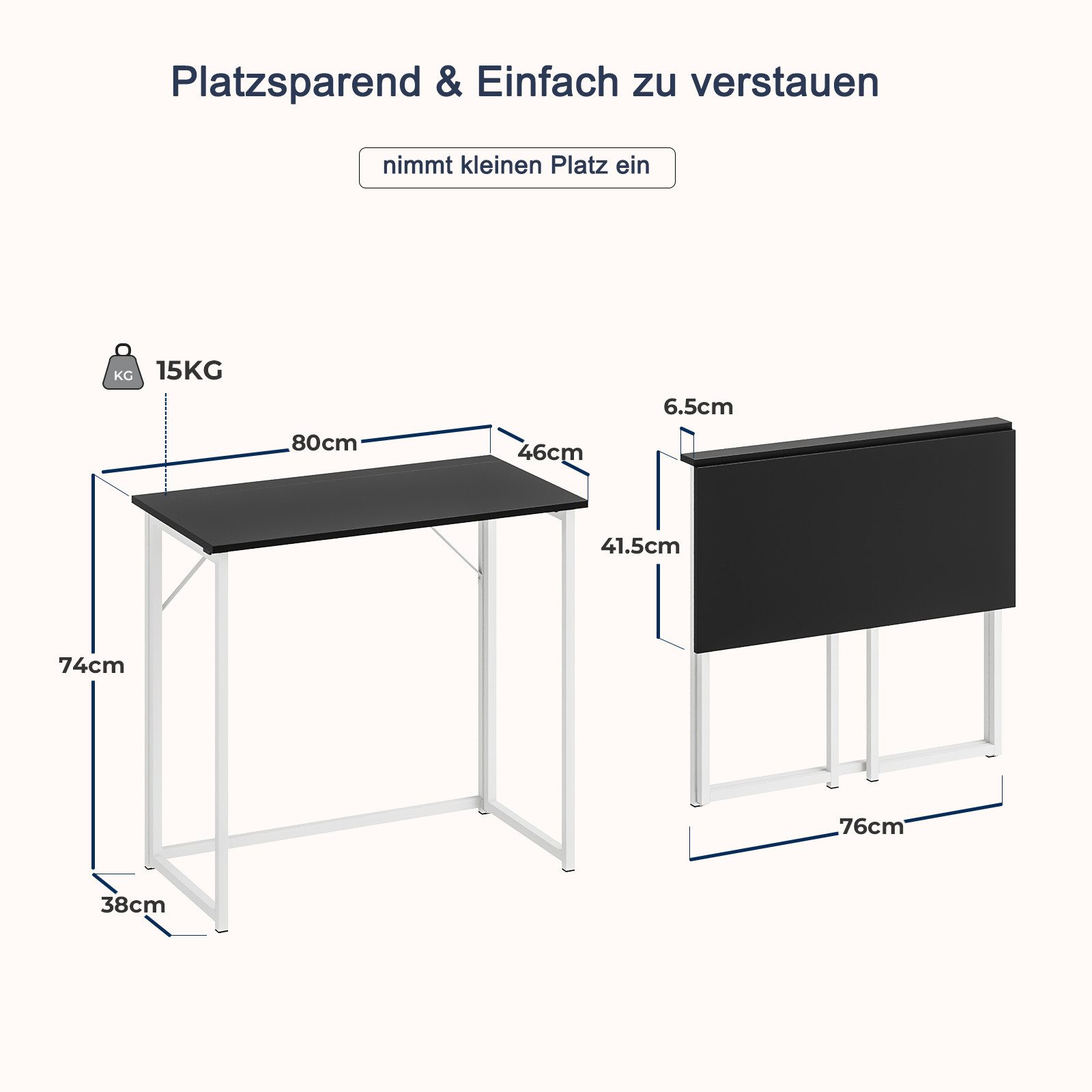 NAIMP Klapptisch Schreibtisch faltbar Computertisch PC Tisch Bürotisch für günstig online kaufen
