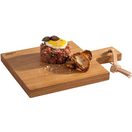 APS Servierbrett SIMPLY WOOD, Massivholz, (1-St), mit Hängeloch und Lederband, geölt