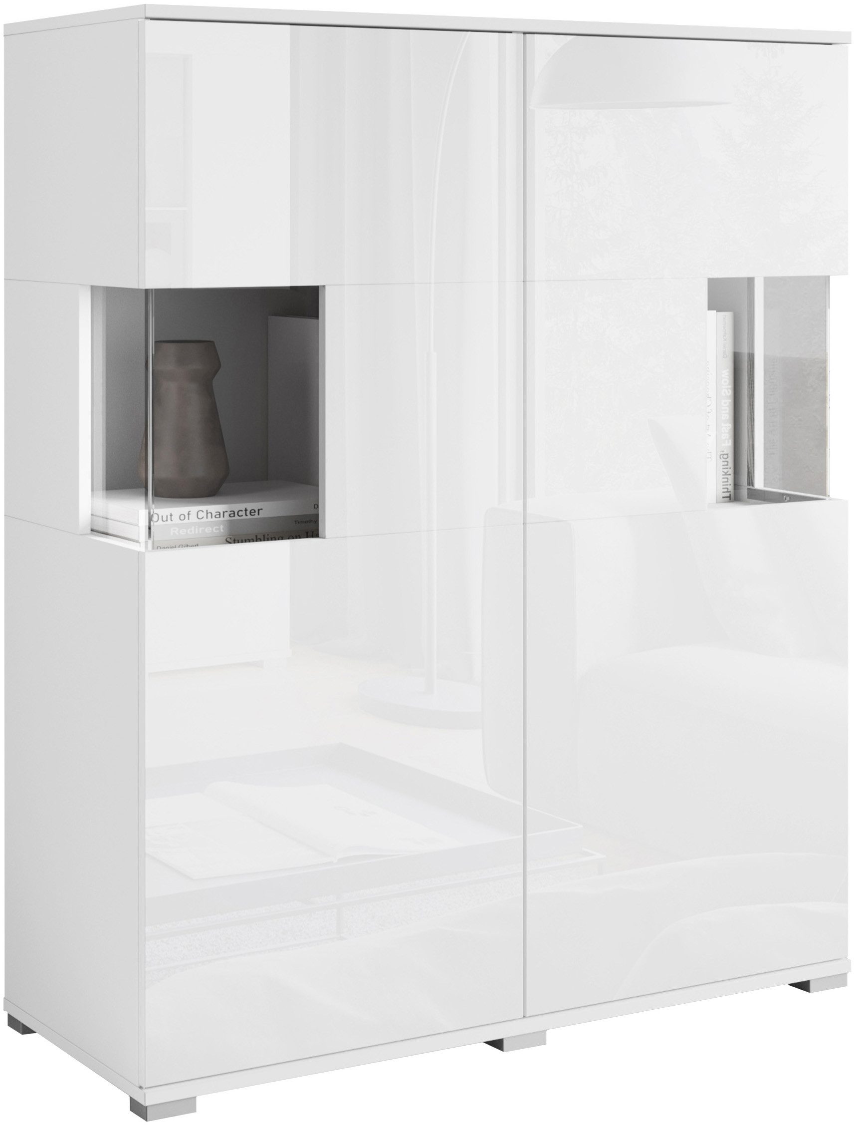 OTTO home Highboard Kenia (1 St), Modernes Highboard mit Glastüren, Breite 100 cm – Bild 2 von 5