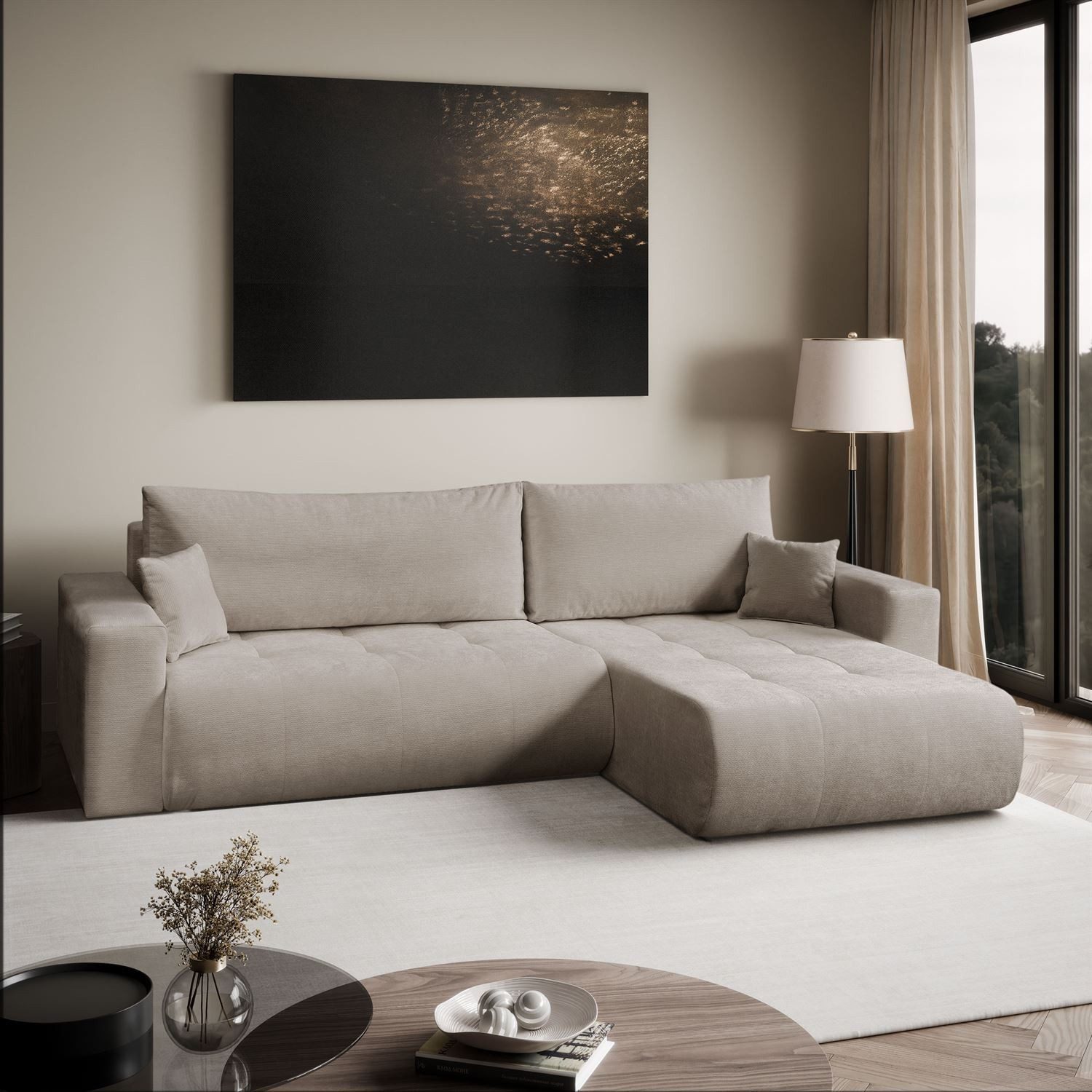 Lookway Ecksofa CLOUD mit Bettfunktion und Bettkasten, 277x83x143 xm