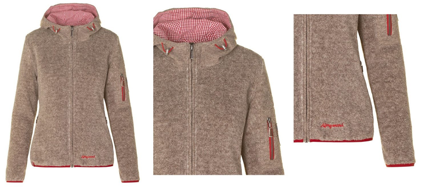 Almgwand Strickjacke Almgwand Kübelspitz Damen Strickjacke Teddy Fleece Jac günstig online kaufen