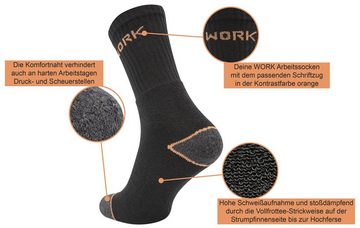 Paolo Renzo Businesssocken Berufssocken - Work Socken, für Arbeits- und Trekkingschuhe geeignet (3-Paar, Robuste Atmungsaktive Herren Work Socks mit verstärkter Ferse) Berufssocken - Work Socken, für Arbeits- und Trekkingschuhe geeignet