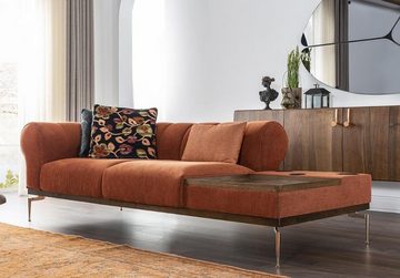 JVmoebel 3-Sitzer Zweisitzer Sofa 3 Sitzer Stoffsofa Sofas Modern Stoff Orange 234cm, Made in Europa