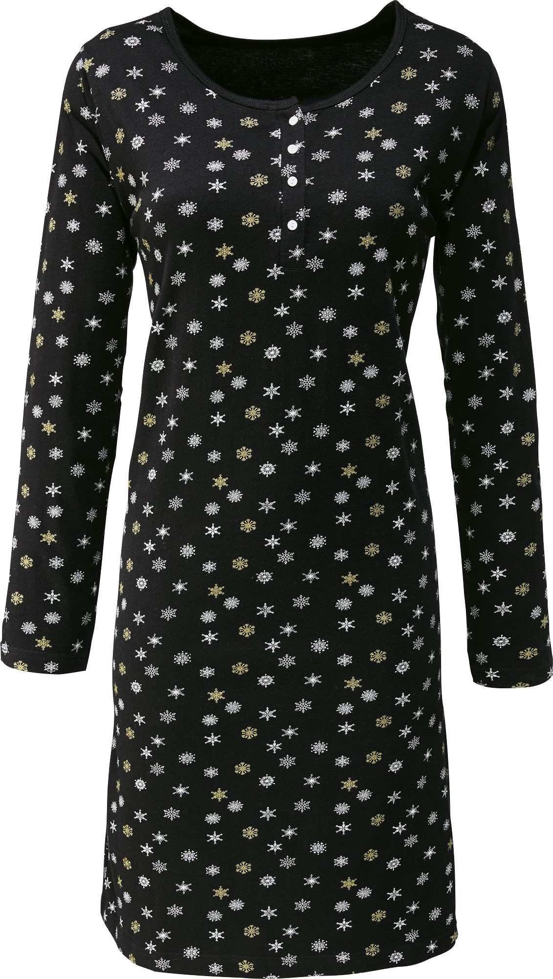 Erwin Müller Nachthemd Damen-Nachthemd Single-Jersey gemustert