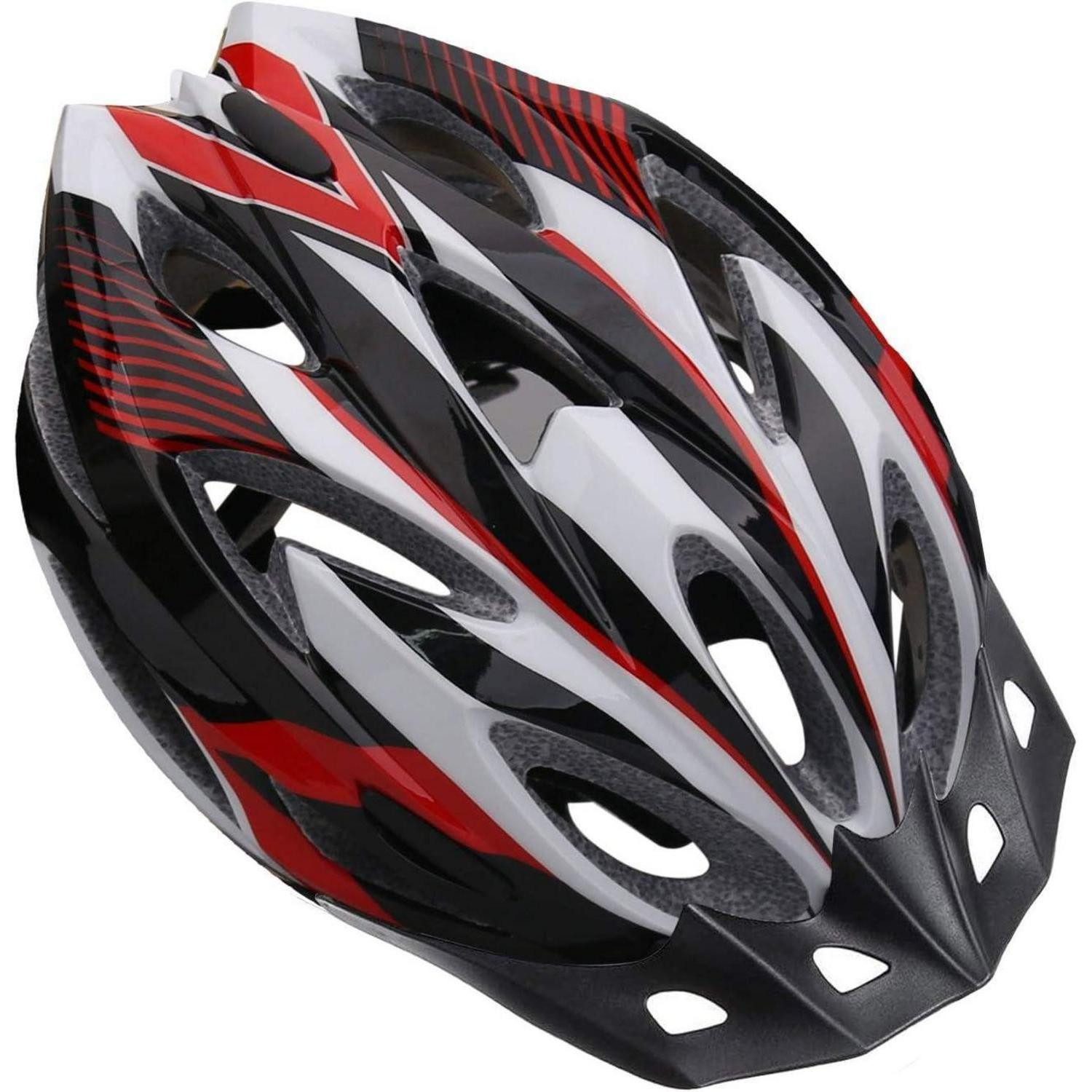 LuxusKollektion Mountainbikehelm Fahrradhelm Schwarz mit abnehmbarem Visier 18 Belüftungsöffnungen