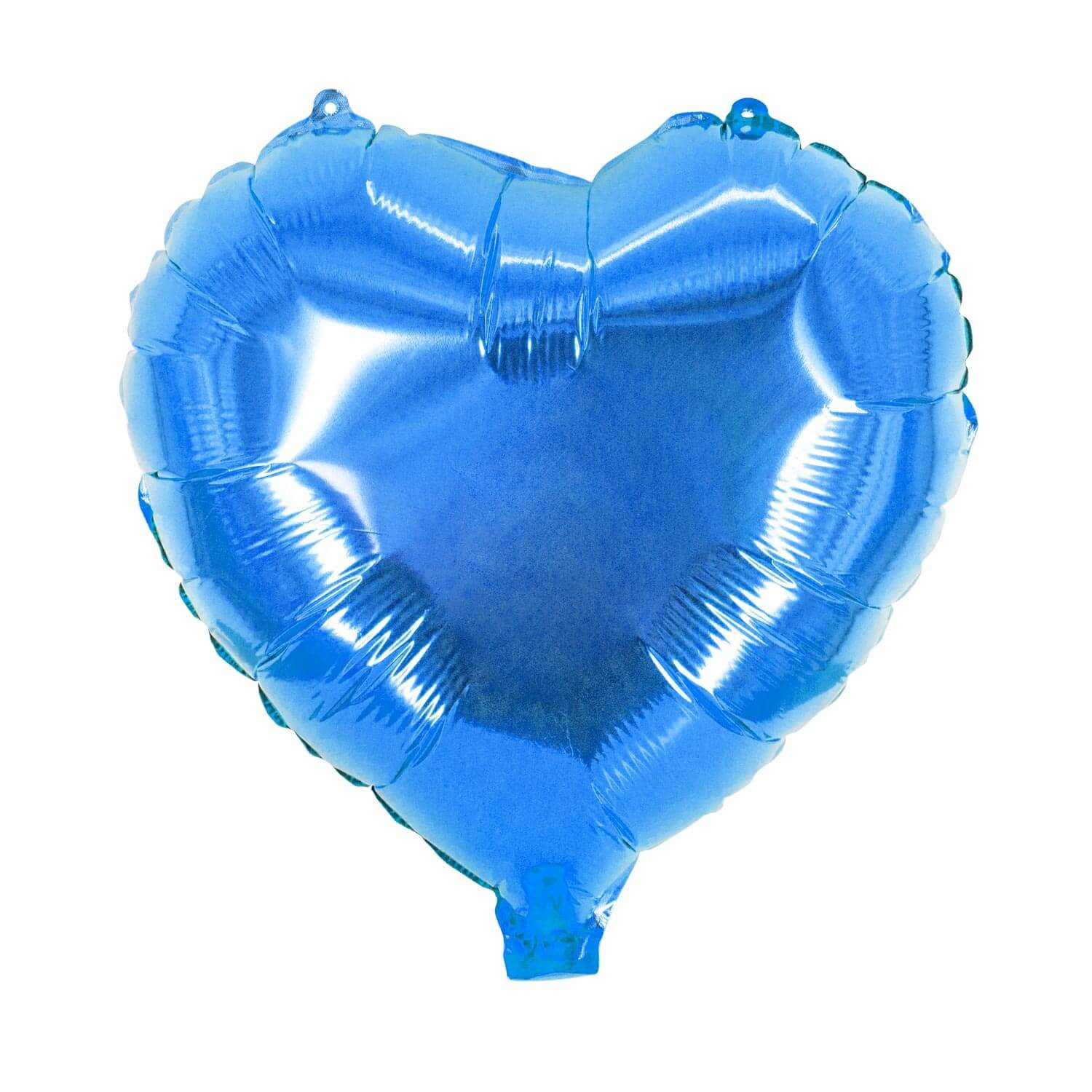 Party Factory Aufblasbares Partyzubehör Herz Folienballon Blau Ø 45 cm – Dekoballon für Hochzeit, Geburtstag