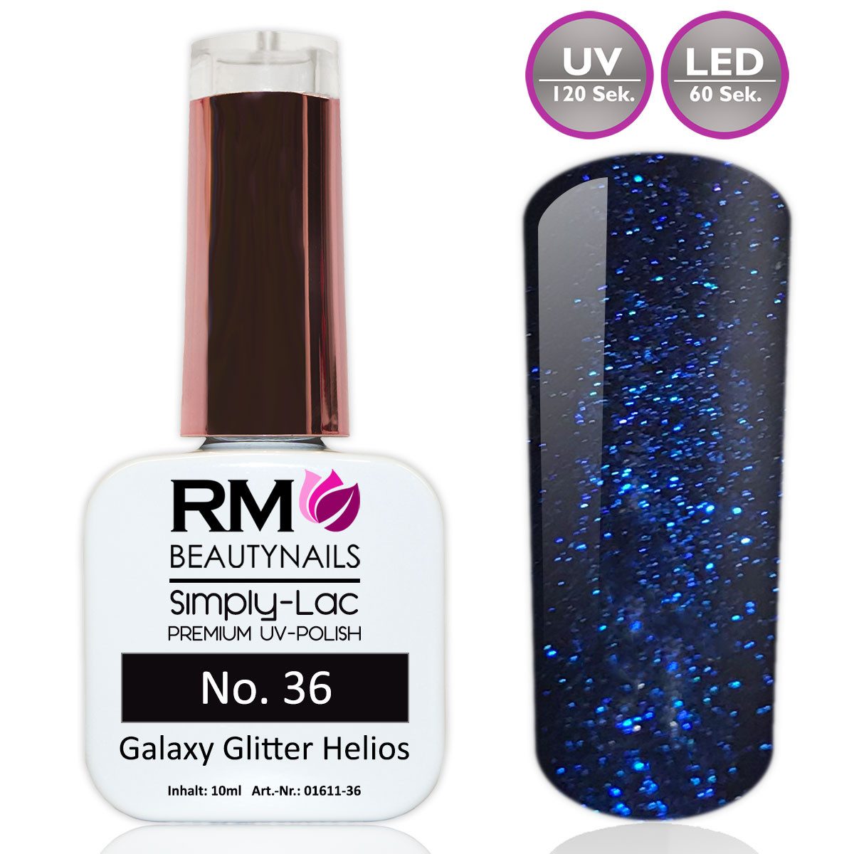 RM Beautynails UV-Nagellack Simply Lac Premium UV-Nagellack UV-Polish 10ml Gellack Shellac, Haltbarkeit bis zu drei Wochen / Hybrid-Lack