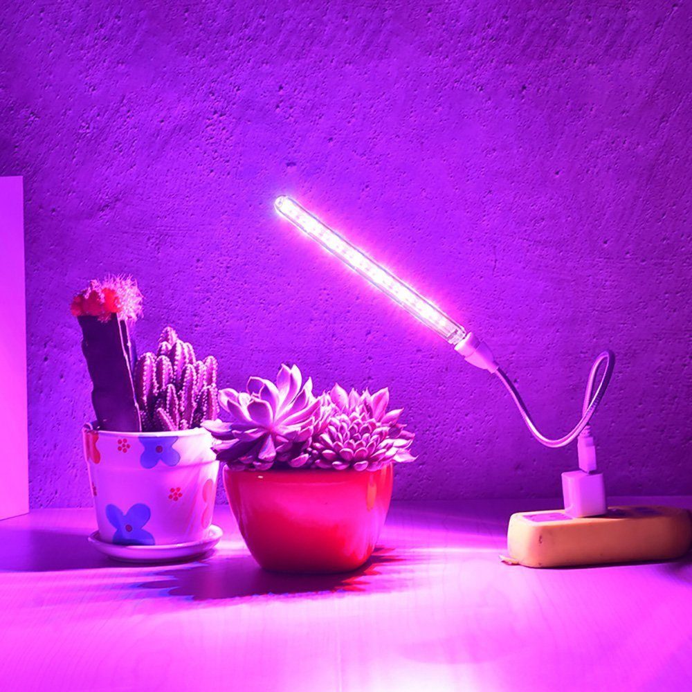 Sunicol Pflanzenlampe LED Pflanze Wachsen Lichtleiste, Rot Blau Spektrum, USB,5V, LED-Pflanzenwachstumsleuchte mit USB-Kabel, für Zimmerpflanzen