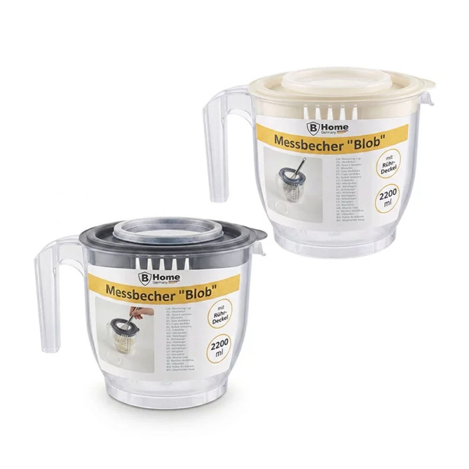 B-Home Messbecher 2-in-1 Messbecher & Rührschüssel, mit Deckel 2200 ml, für Backen und Kochen – Bild 4 von 4