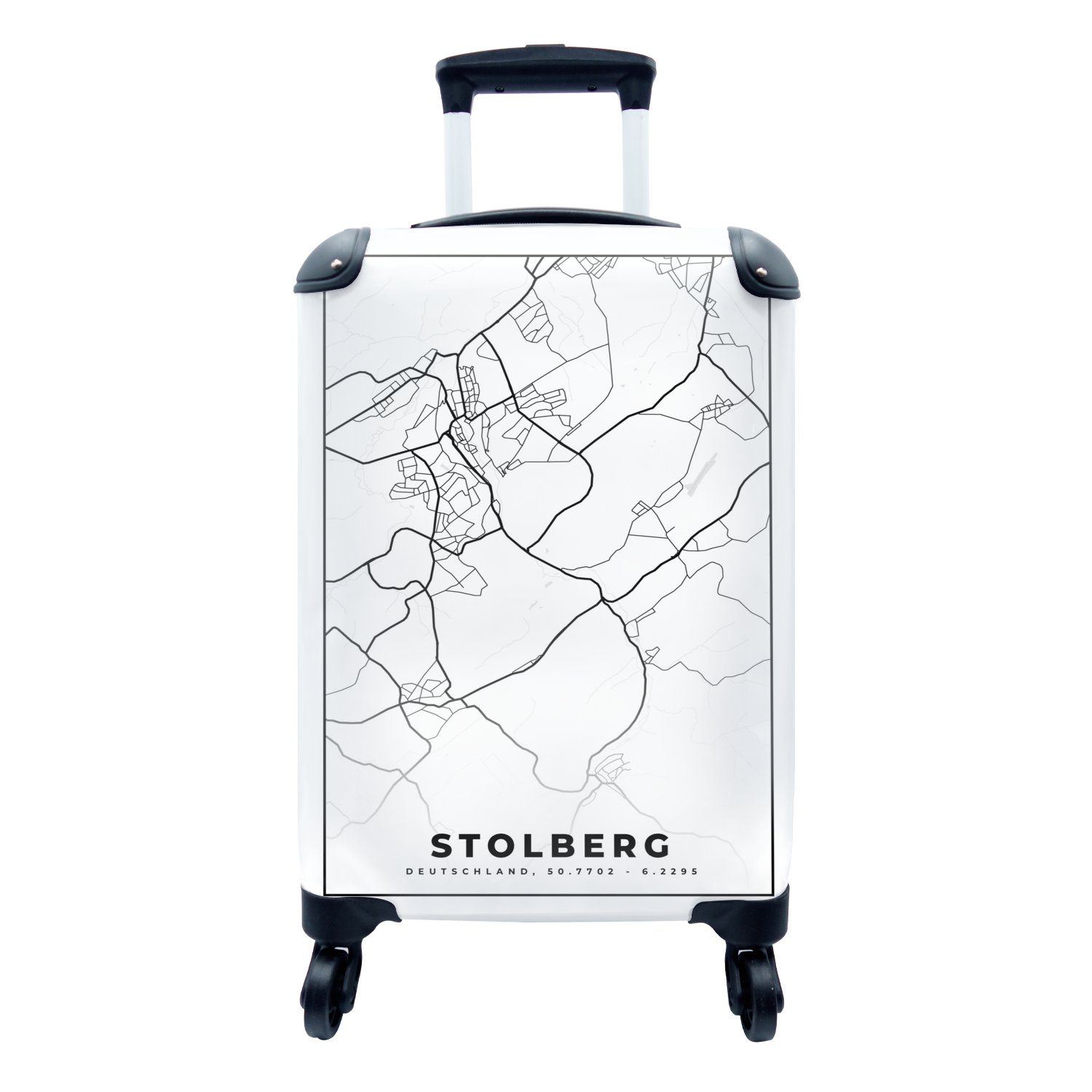 Trolley, rollen, Reisetasche Reisekoffer Handgepäck Stolberg Stadtplan, Karte Handgepäckkoffer für - Rollen, mit MuchoWow 4 - Ferien,