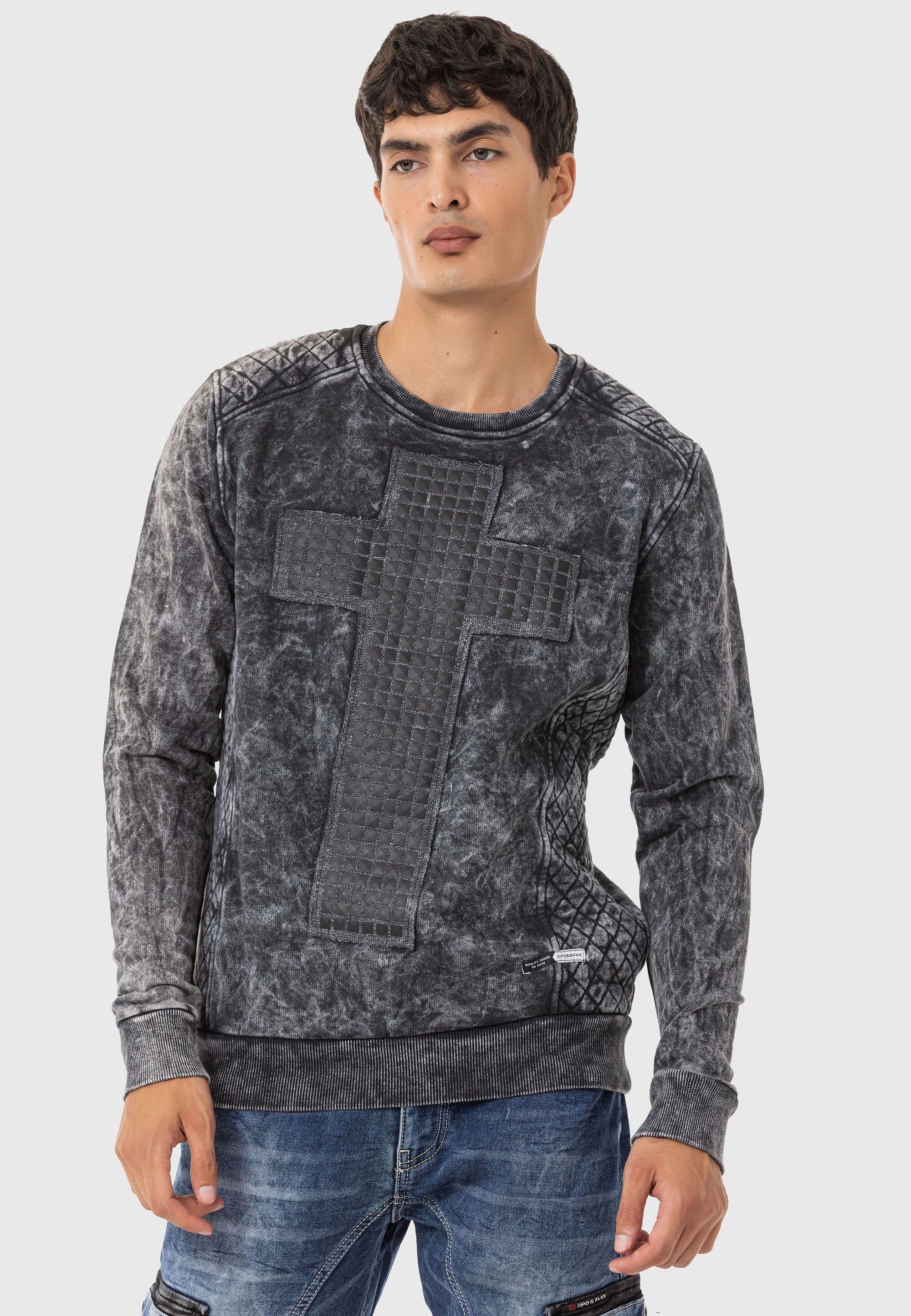 Cipo & Baxx Rundhalspullover "Pullover", mit modischem Muster günstig online kaufen