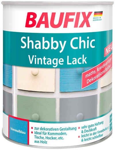 Baufix Acryl-Buntlack Shabby Chc Vintage Lack, 0,75 Liter, blau
