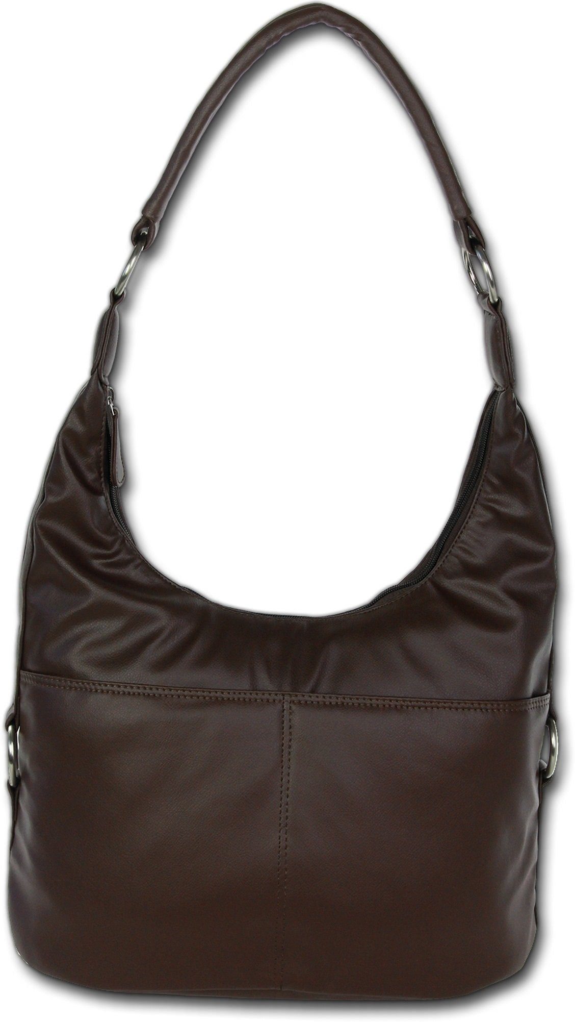 DrachenLeder Beuteltasche OTS100X DrachenLeder Kunstleder Tasche Damen (Beuteltasche), Damen Beuteltasche Kunstleder, braun ca. 37cm x ca. 25cm