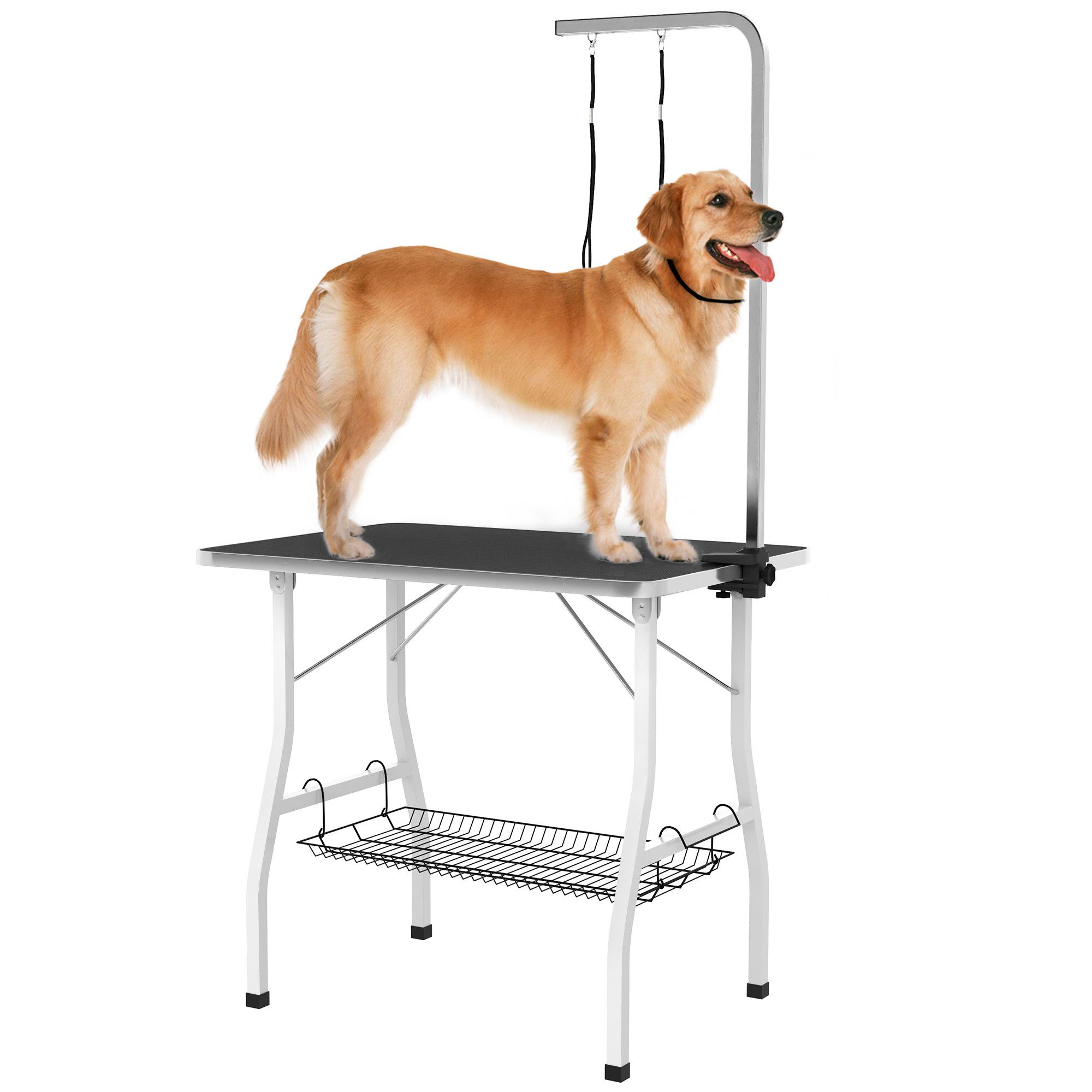 PawHut Hundeschermaschine höhenverstellbar, klappbar, mit Netzkorb, günstig online kaufen