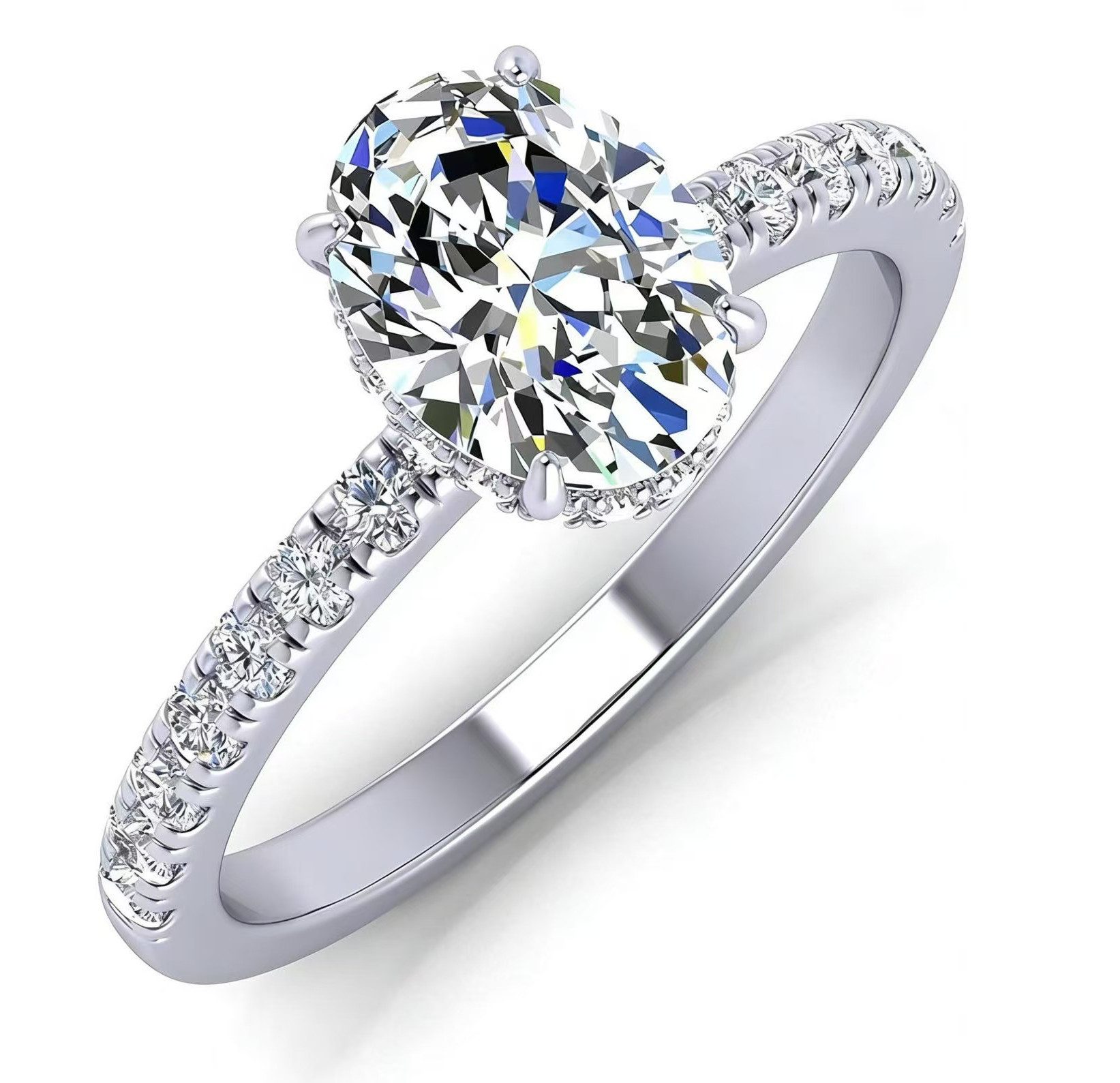 Jumpeak Trauring Ehering,2ct,D,VS1,2EX,Diamantring aus Laborzucht, Damenring, Damen geschenk,Liebes geschenk für sie, Geschenk für frau