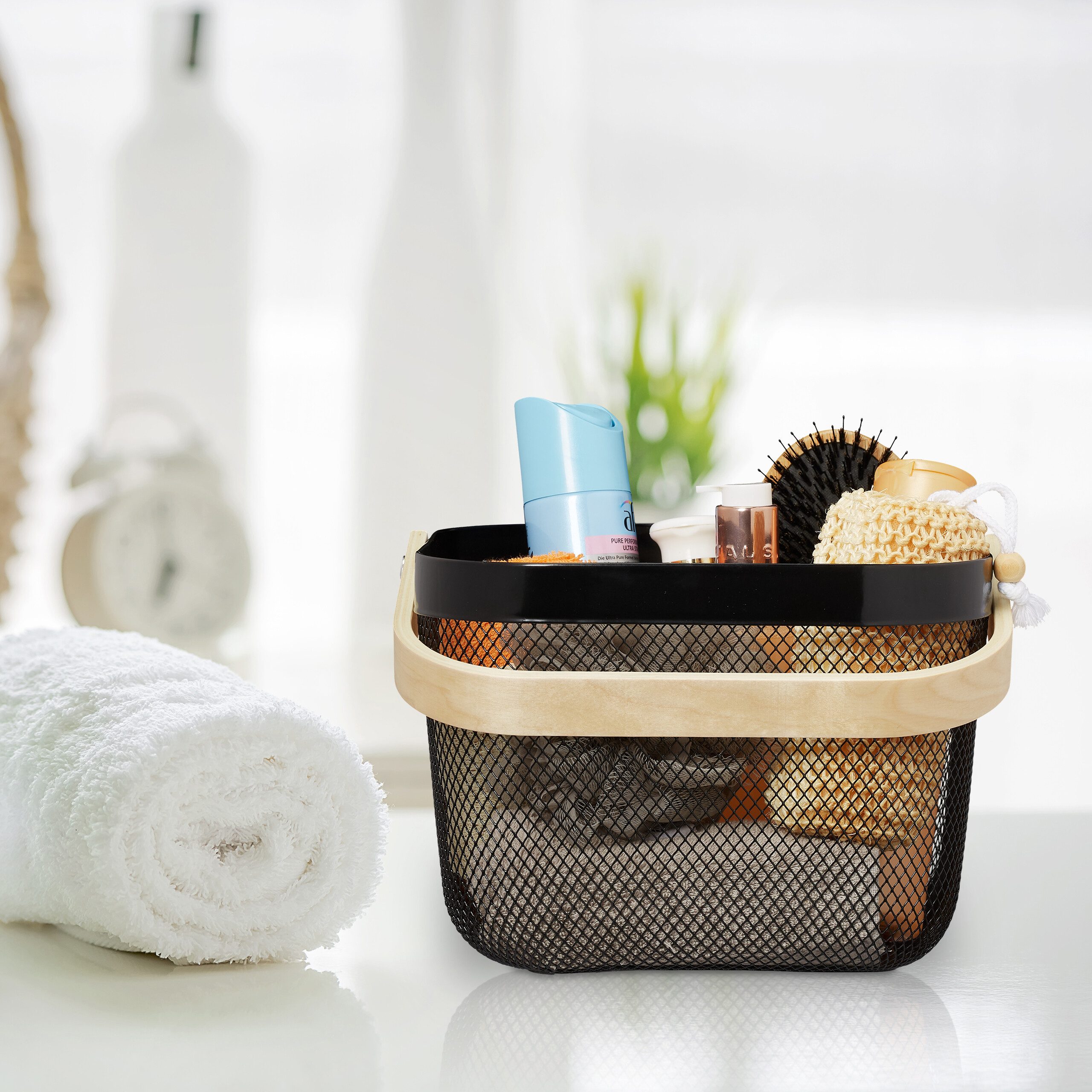 relaxdays Aufbewahrungskorb Drahtkorb mit Henkel im günstig online kaufen