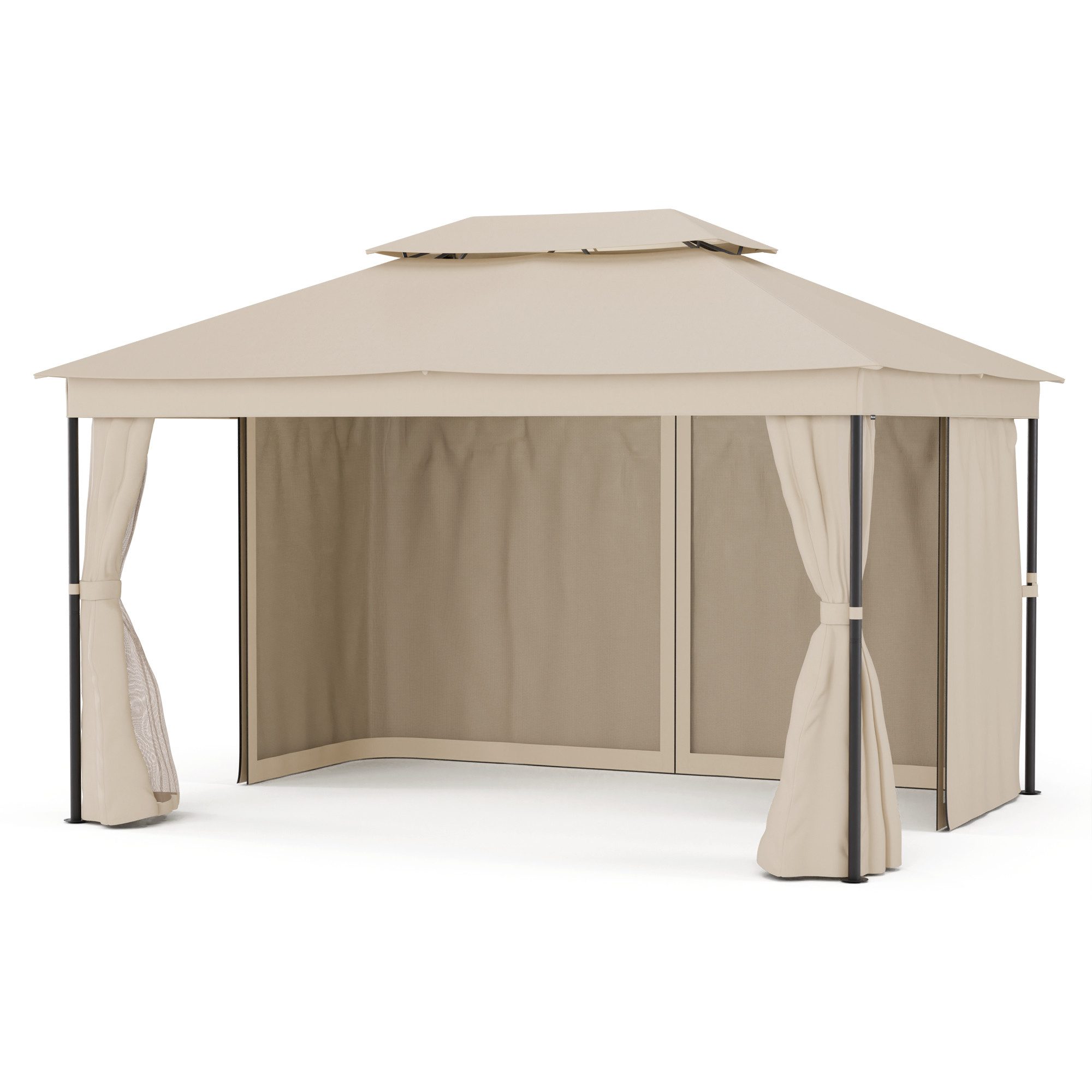 blumfeldt Pavillon Mondo, (Set), Pergola 3x4m pulverbeschichtet wetterfest Garten