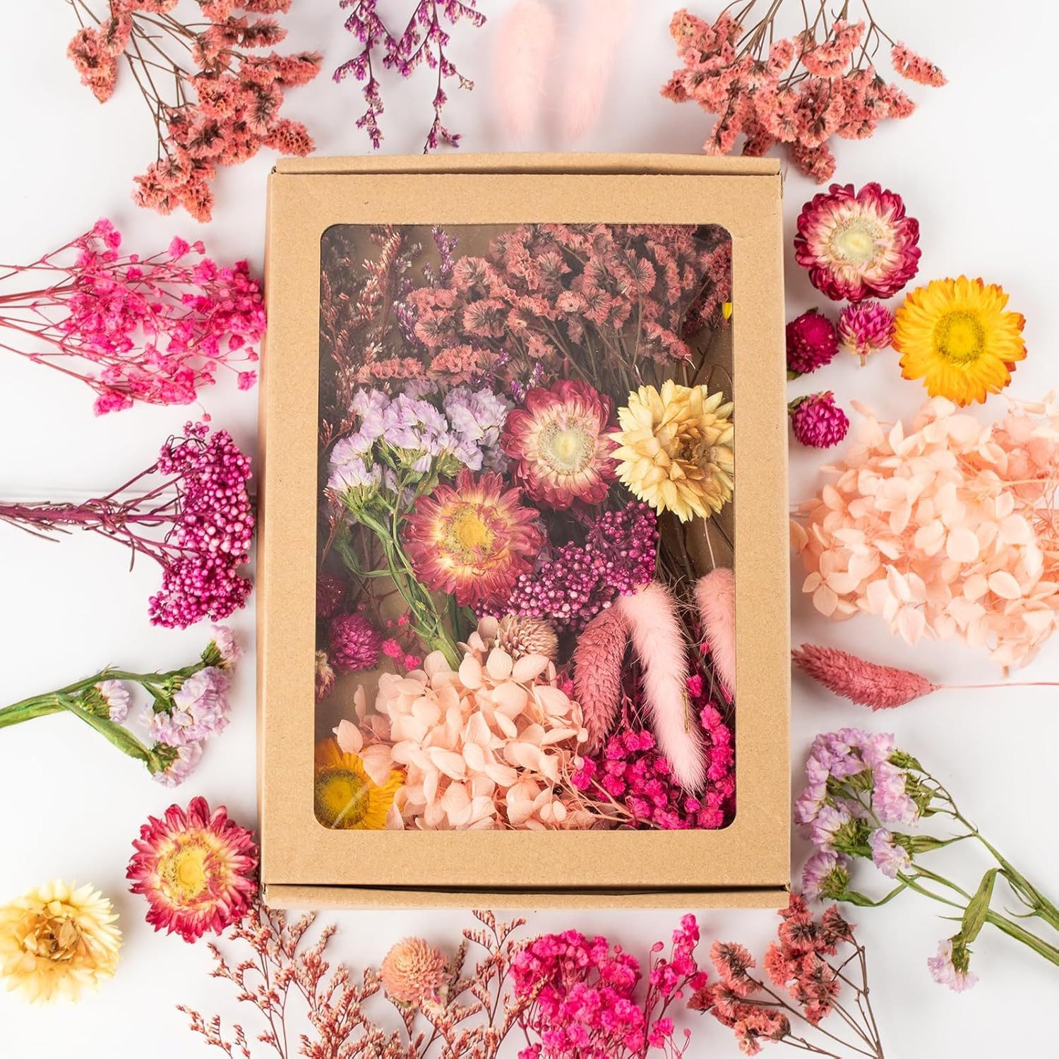 Trockenblume Klein Trockenblumen Deko Trockenblumen mit Papierbox Getrockne günstig online kaufen
