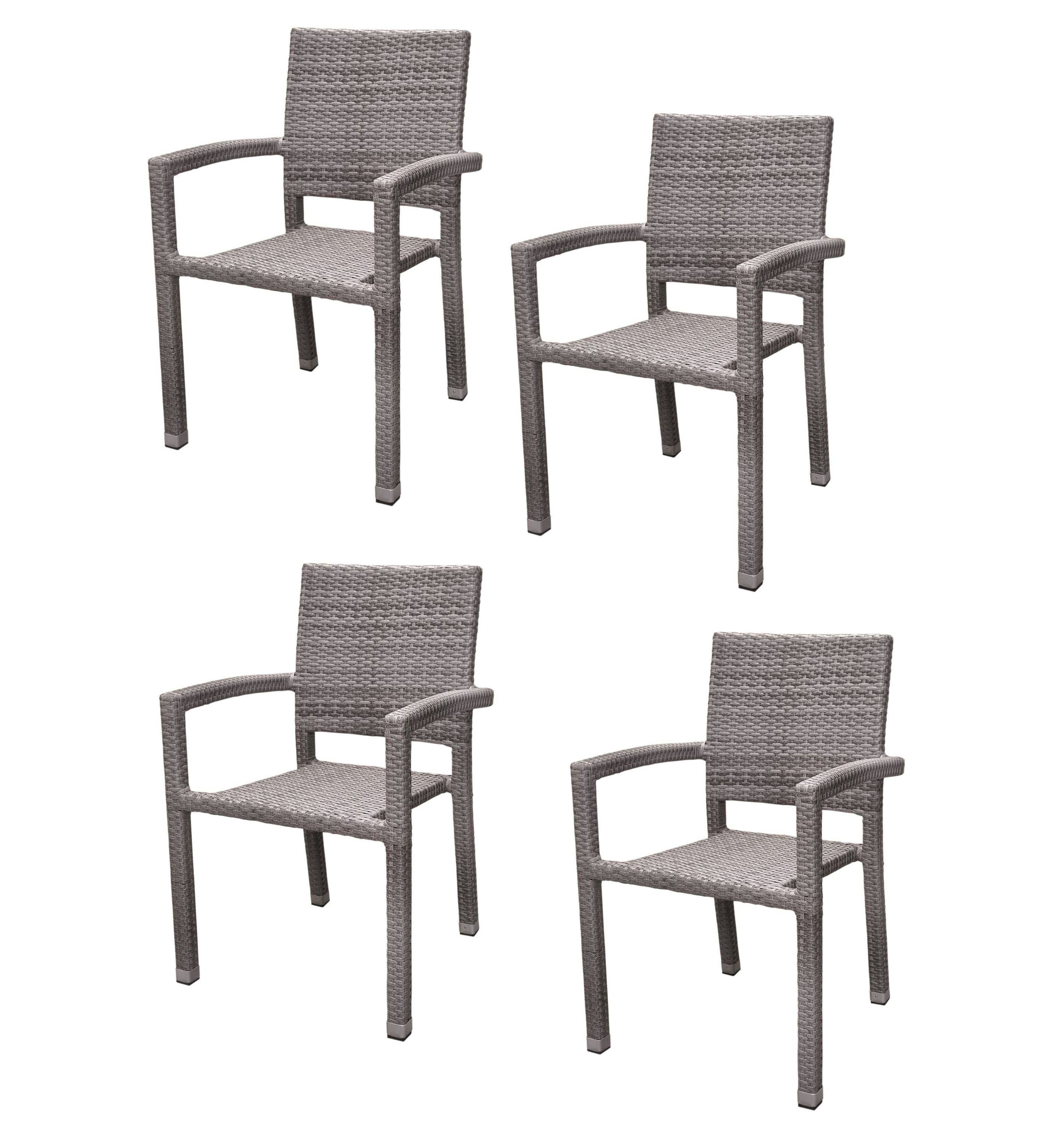 Konway Stapelstuhl PORTO (4 St), Granit Polyrattan PORTO Stapelsessel 4x Premium KONWAY® Sessel