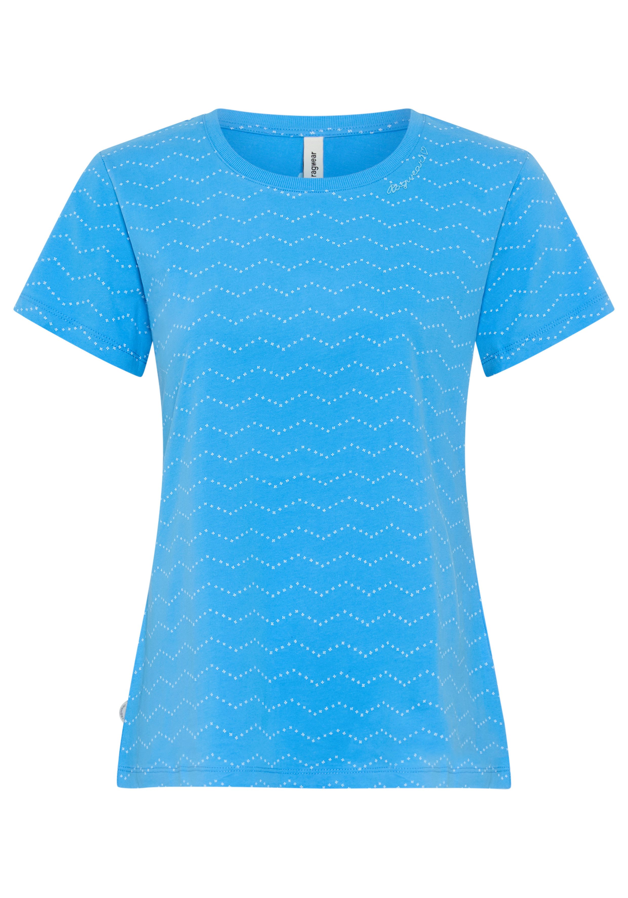 Ragwear Kurzarmshirt MINTTA ZIG ZAG O in Zick-Zack-Optik mit Markenschriftzug am Ausschnitt – Bild 4 von 5