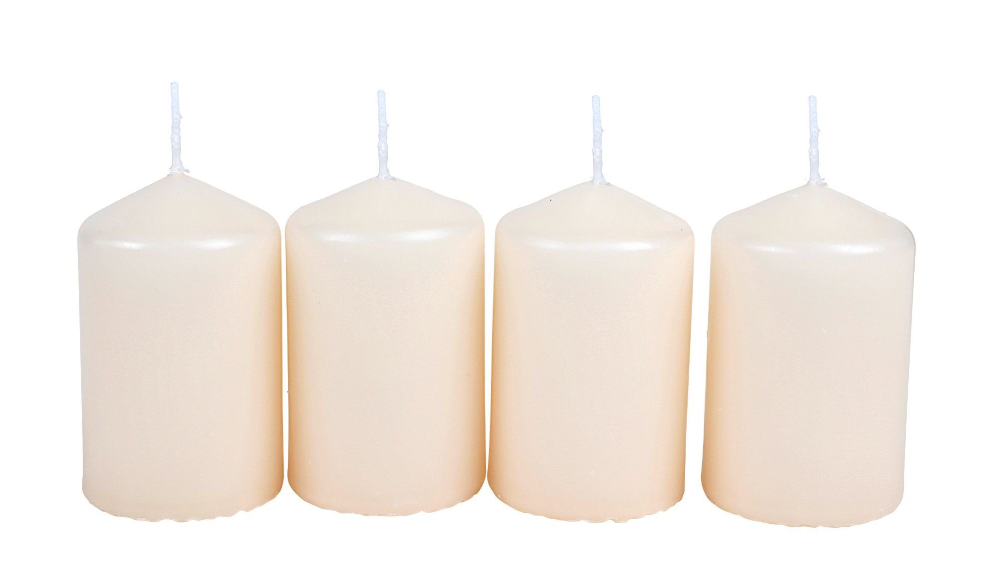 BURI Adventskerze 4er-Set Adventskranzkerzen 50x80mm champagner Weihnachtskerze Stumpen (4-tlg)