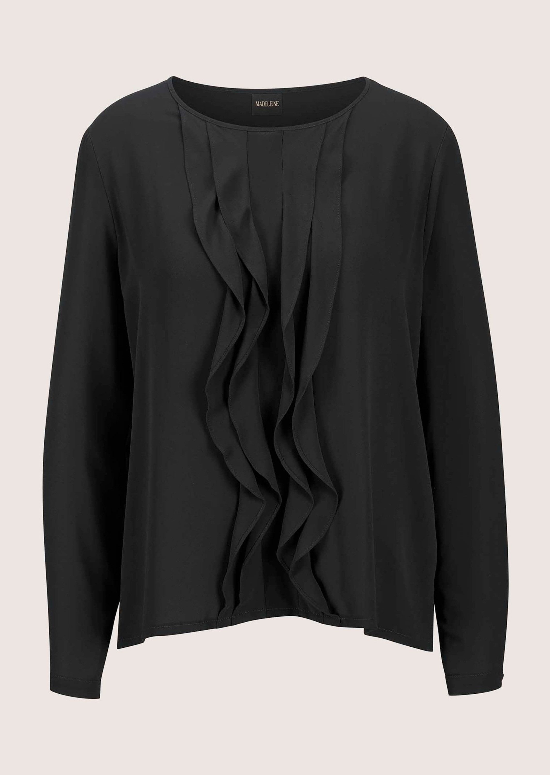 Langarmbluse Leichte Rundhals-Bluse